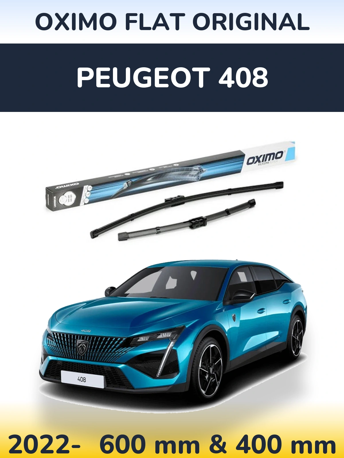 Sada předních stěračů Oximo Flat Original 600 a 400 mm pro Peugeot 408 2022-2026