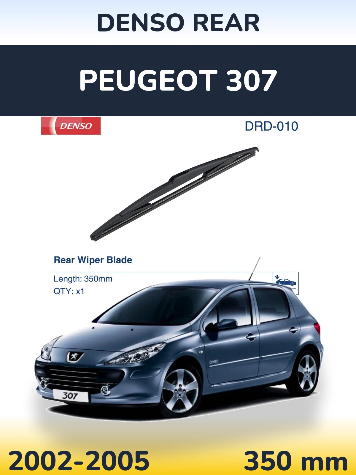 Zadní stěrač Denso Rear 350 mm pro Peugeot 307 2002-2005
