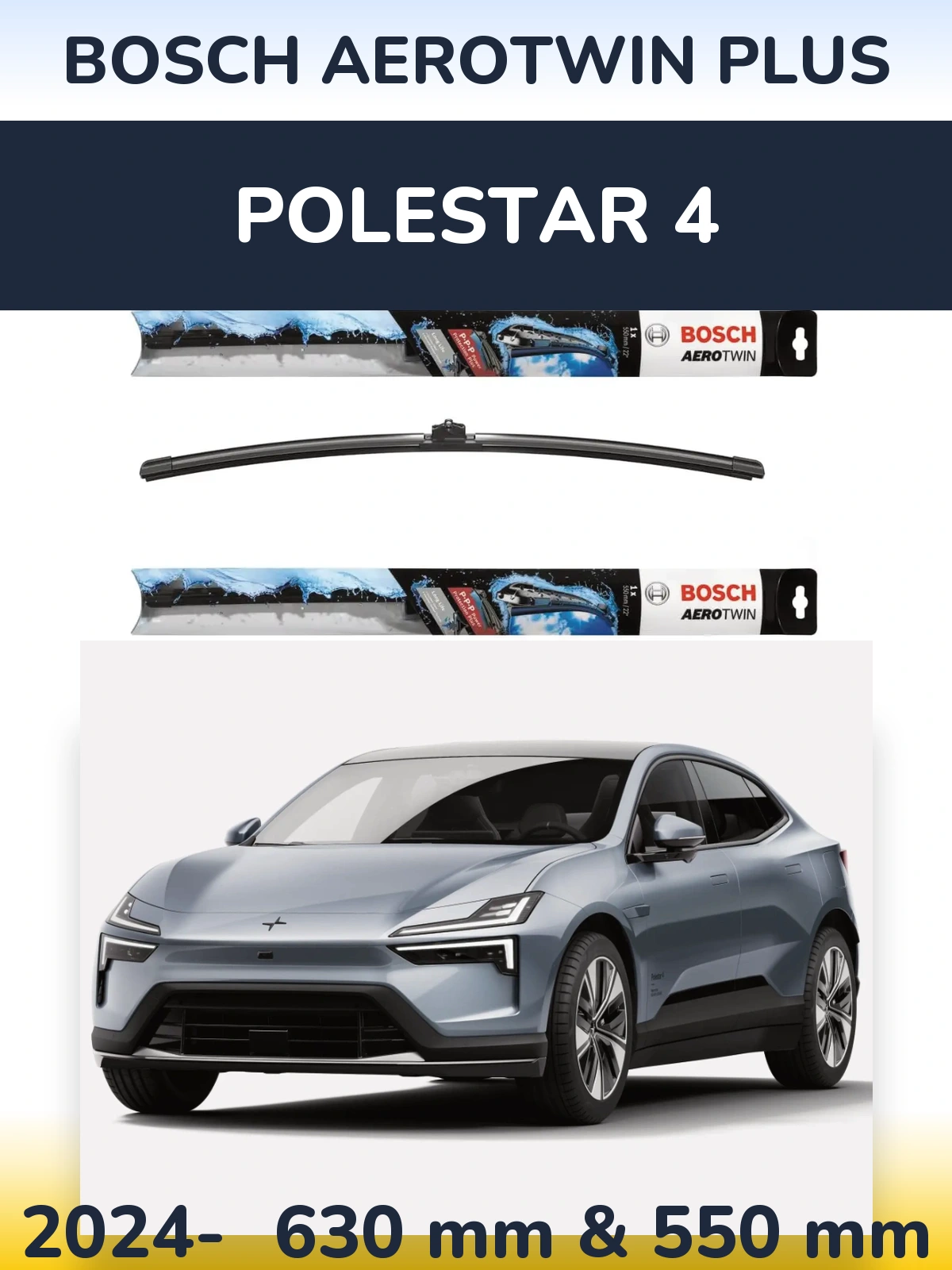 Sada předních stěračů BOSCH AeroTwin Plus 600 a 550 mm pro Polestar 4 2024-2026