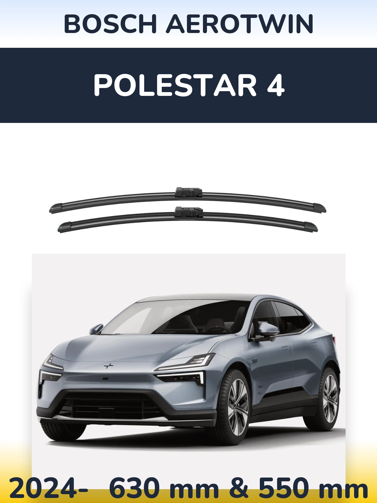 Sada předních stěračů BOSCH AeroTwin 625 a 550 mm pro Polestar 4 2024-2026