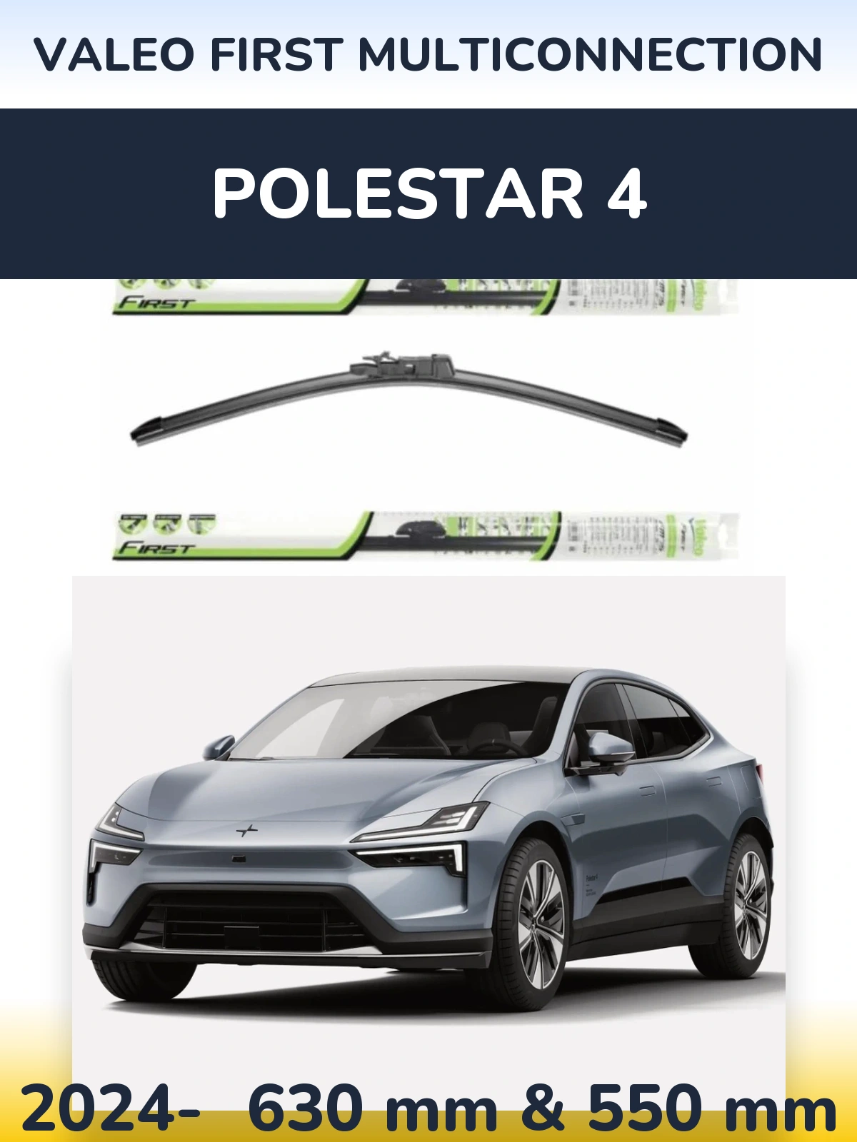 Sada předních stěračů Valeo First MultiConnection 600 a 550 mm pro Polestar 4 2024-2026