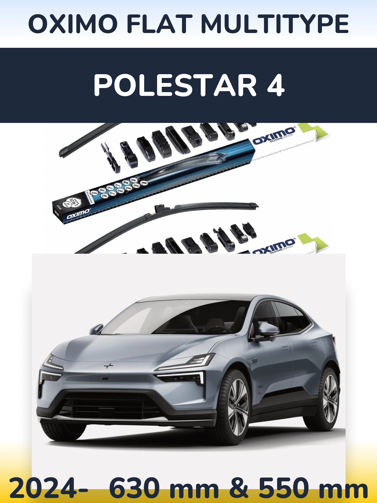 Sada předních stěračů Oximo Flat MultiType 600 a 550 mm pro Polestar 4 2024-2026