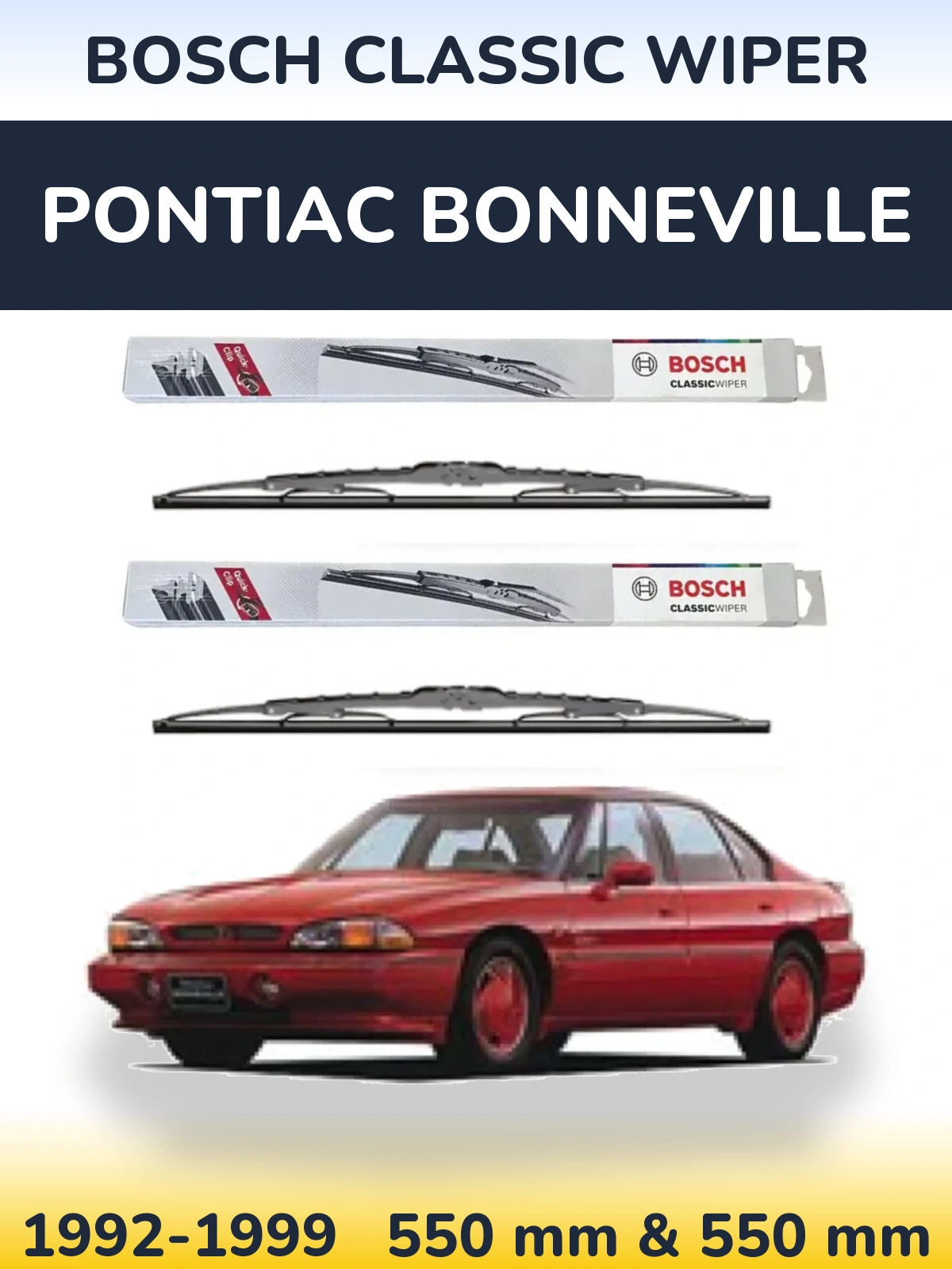 Sada předních stěračů BOSCH Classic Wiper 550 a 550 mm pro Pontiac Bonneville 1992-1999