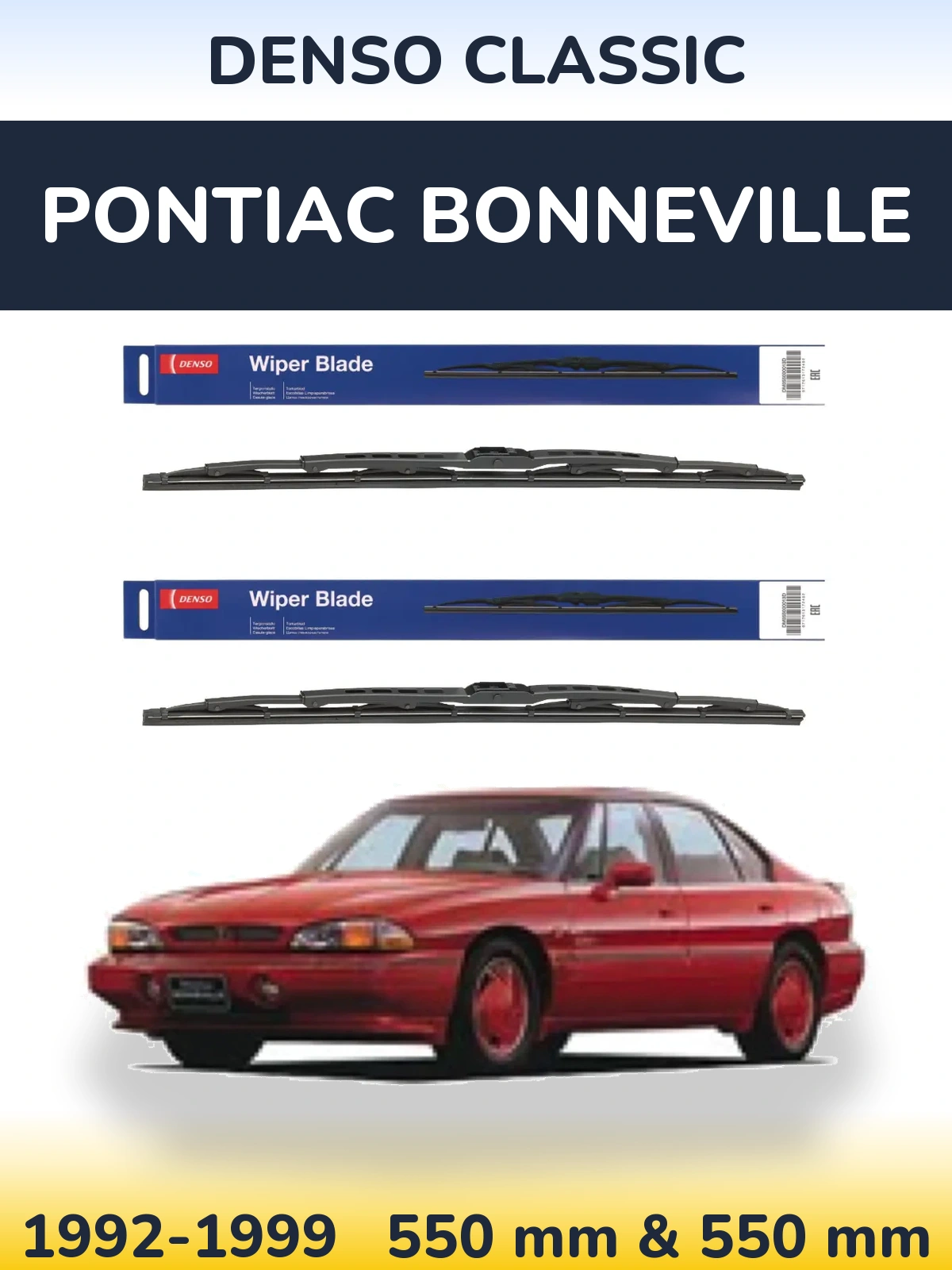 Sada předních stěračů Denso Classic 550 a 550 mm pro Pontiac Bonneville 1992-1999