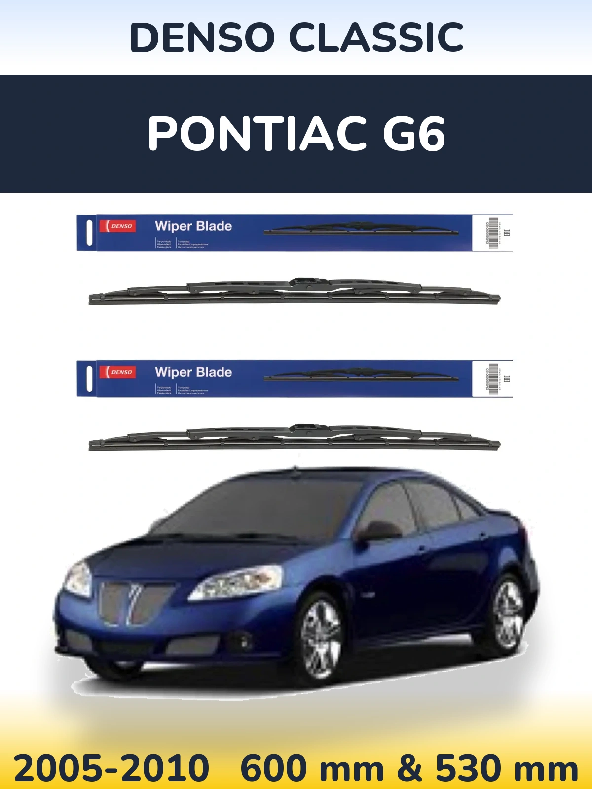 Sada předních stěračů Denso Classic 600 a 530 mm pro Pontiac G6 2005-2010