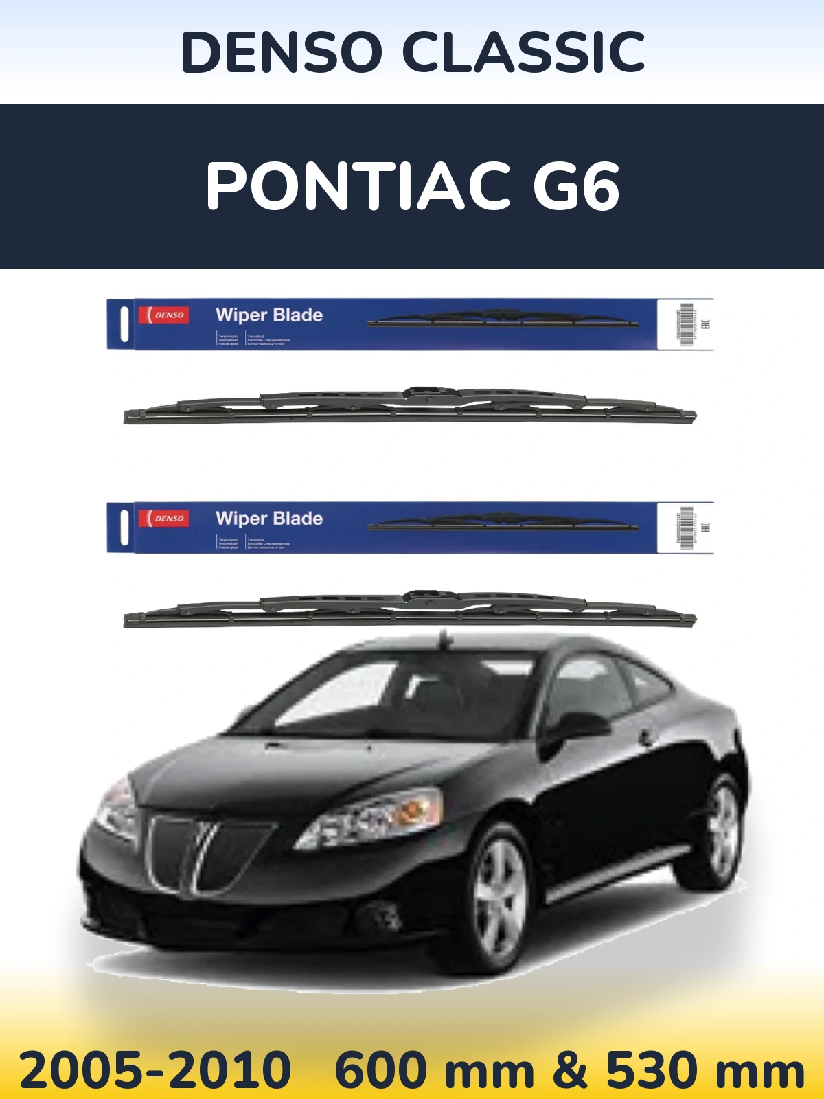 Sada předních stěračů Denso Classic 600 a 530 mm pro Pontiac G6 2005-2010