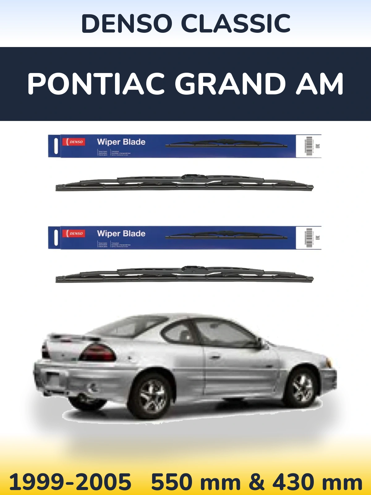 Sada předních stěračů Denso Classic 550 a 430 mm pro Pontiac Grand AM 1999-2005