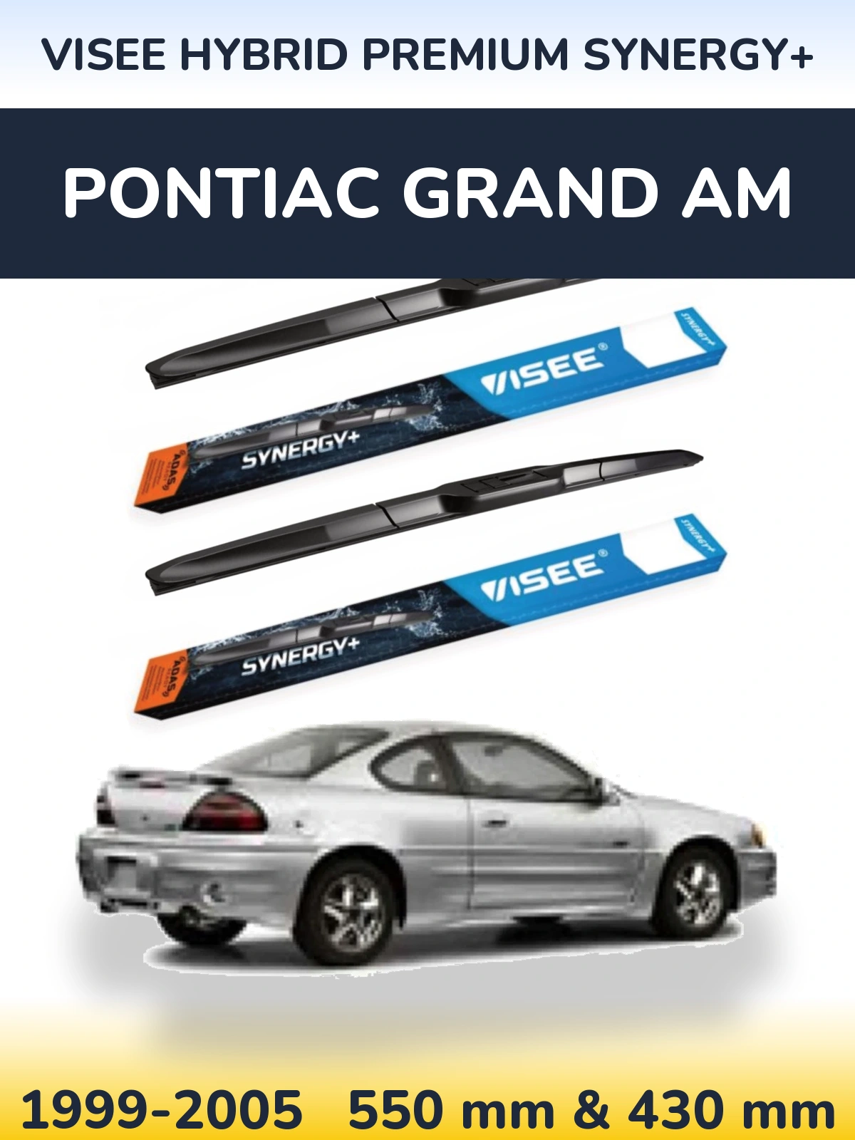 Sada předních stěračů VISEE HYBRID PREMIUM SYNERGY+ 550 a 430 mm pro Pontiac Grand AM 1999-2005