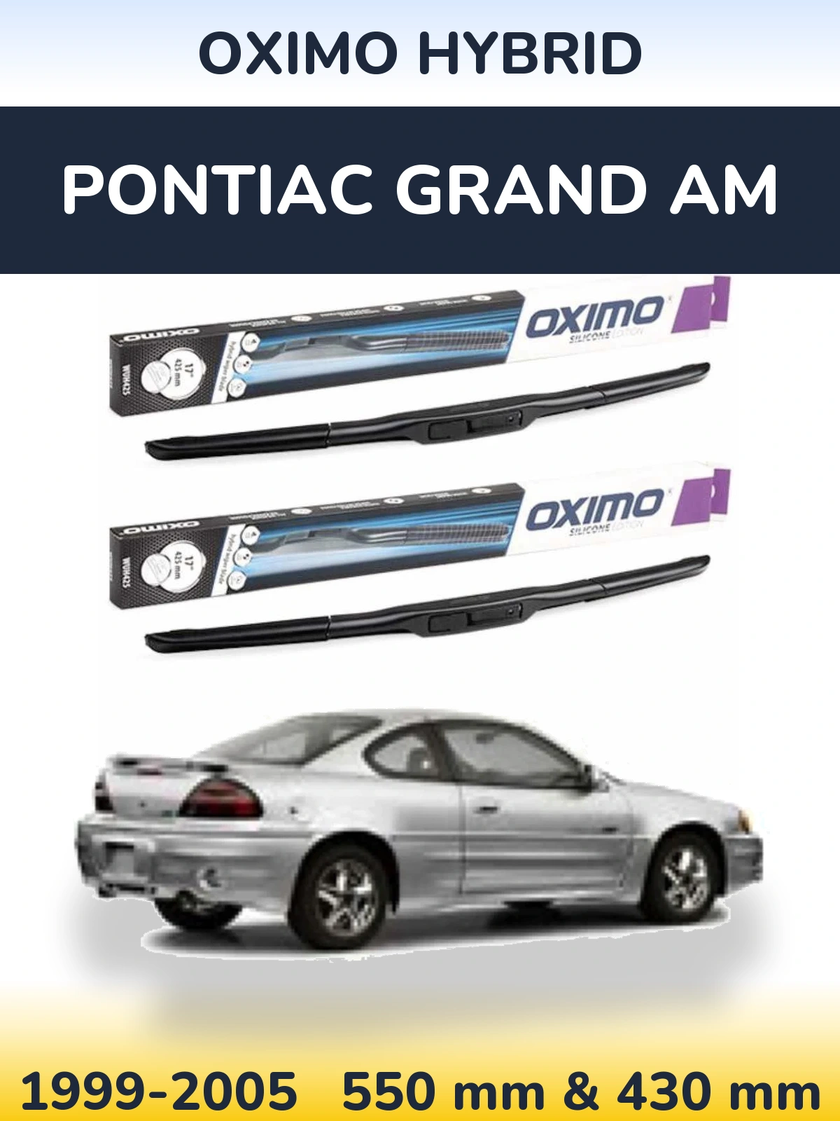 Sada předních stěračů Oximo Hybrid 550 a 430 mm pro Pontiac Grand AM 1999-2005