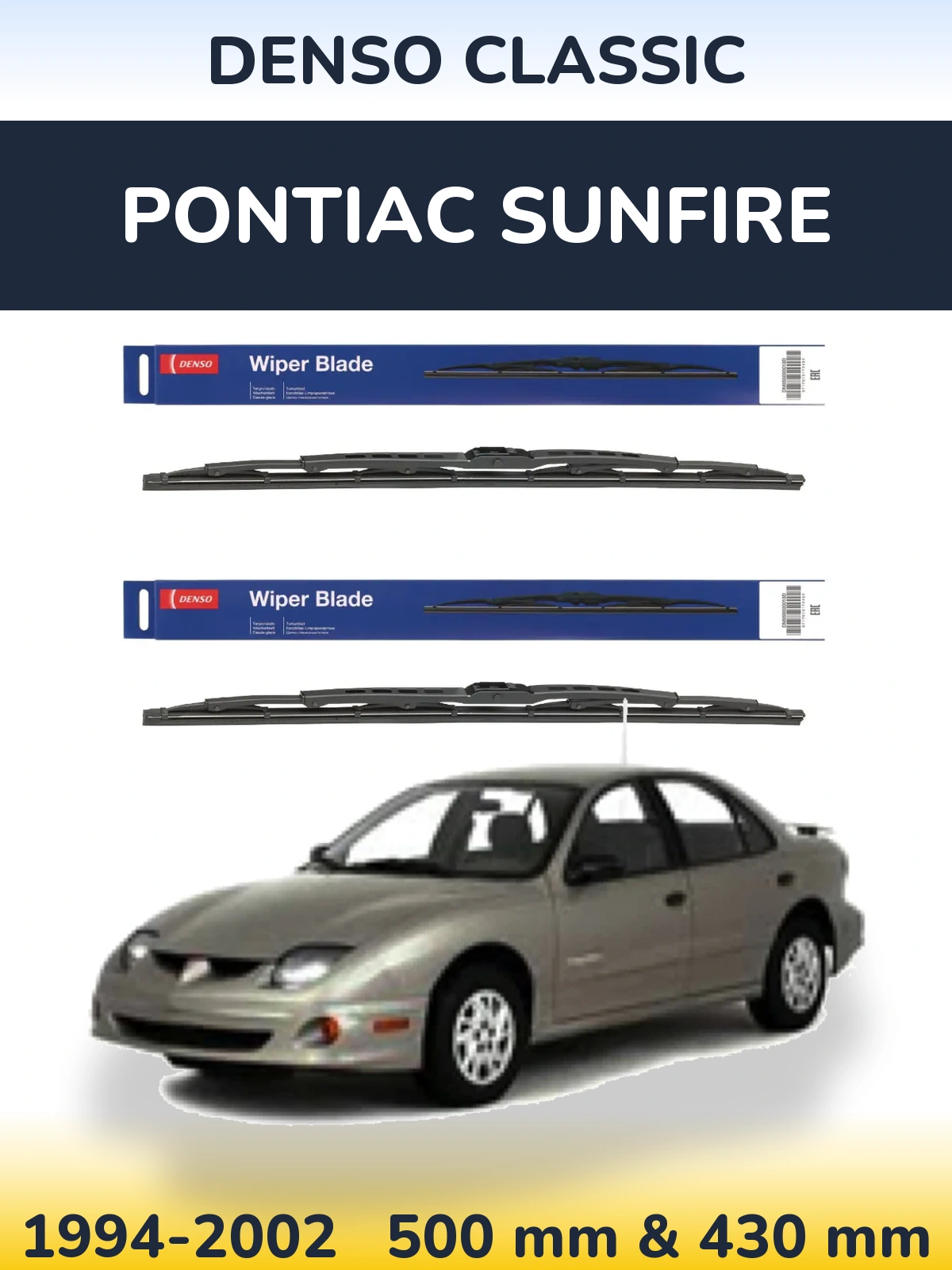 Sada předních stěračů Denso Classic 500 a 430 mm pro Pontiac Sunfire 1994-2002