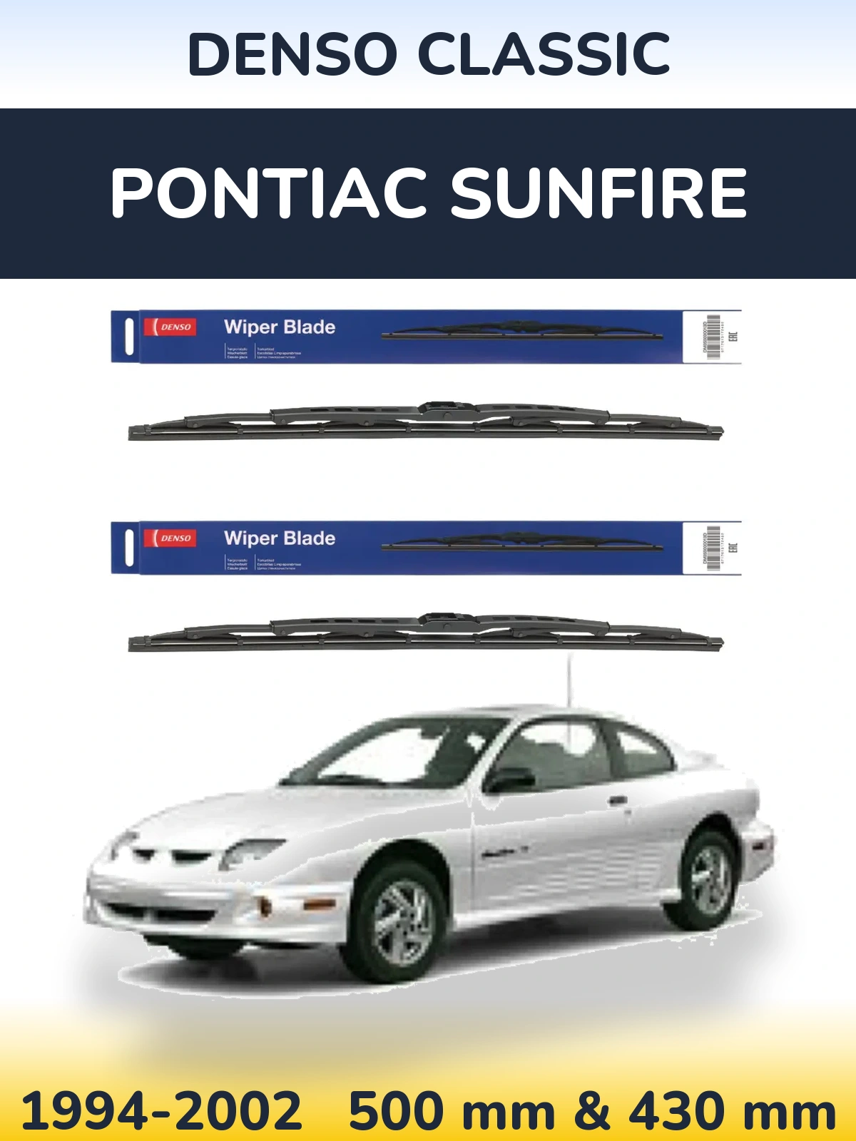 Sada předních stěračů Denso Classic 500 a 430 mm pro Pontiac Sunfire 1994-2002
