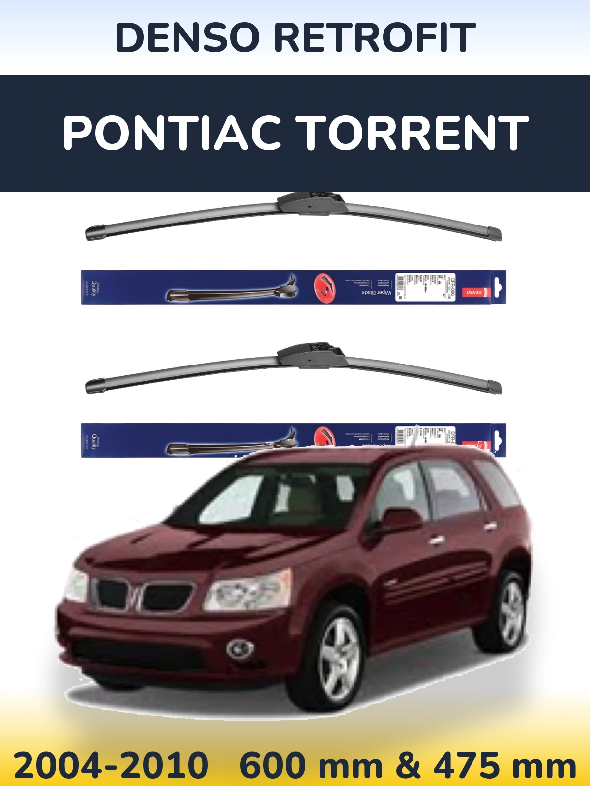 Sada předních stěračů Denso Retrofit 600 a 475 mm pro Pontiac Torrent 2004-2010