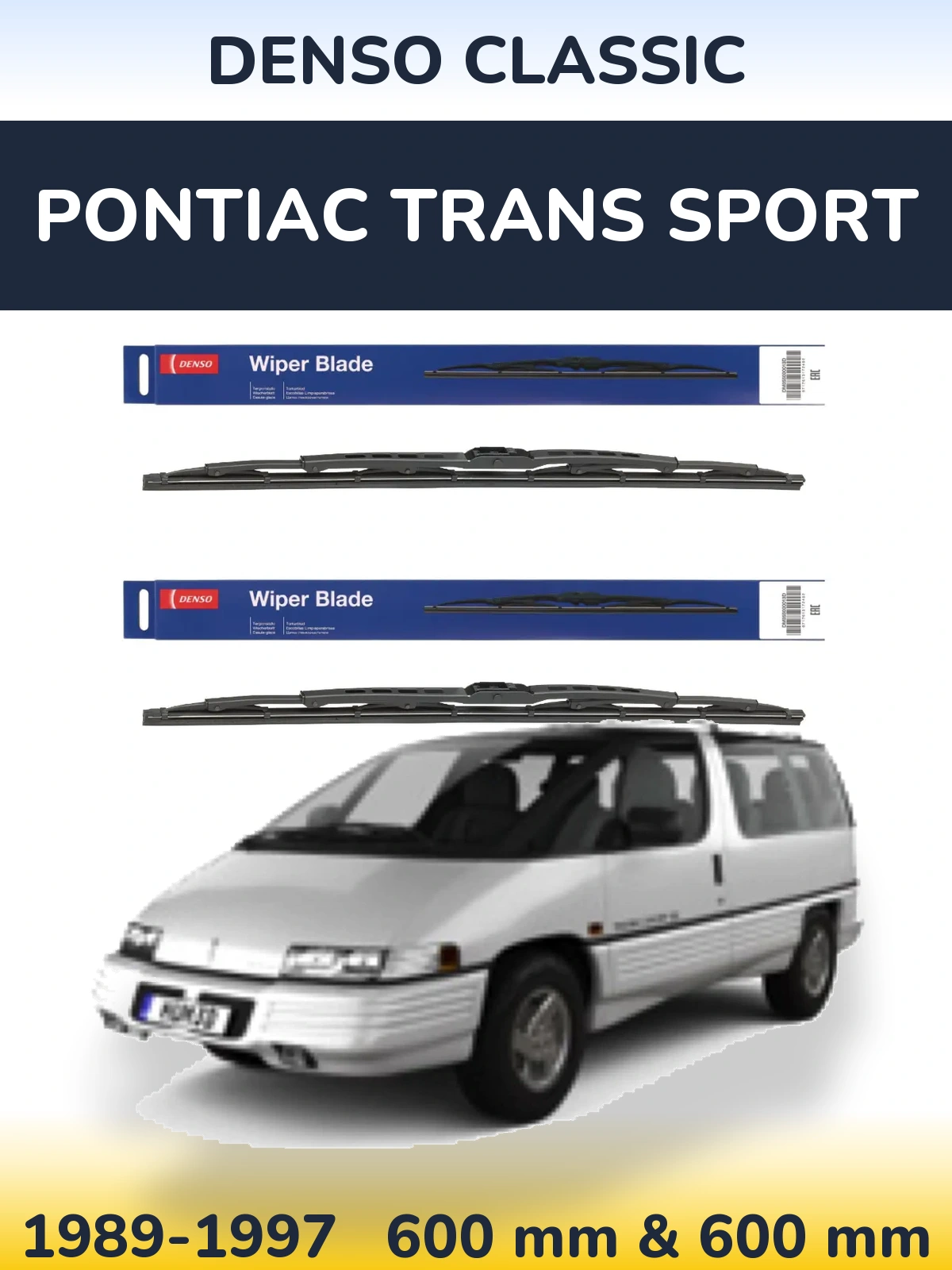 Комплект передніх щіток Denso Classic 600 & 600 мм для Pontiac Trans Sport 1989-1997