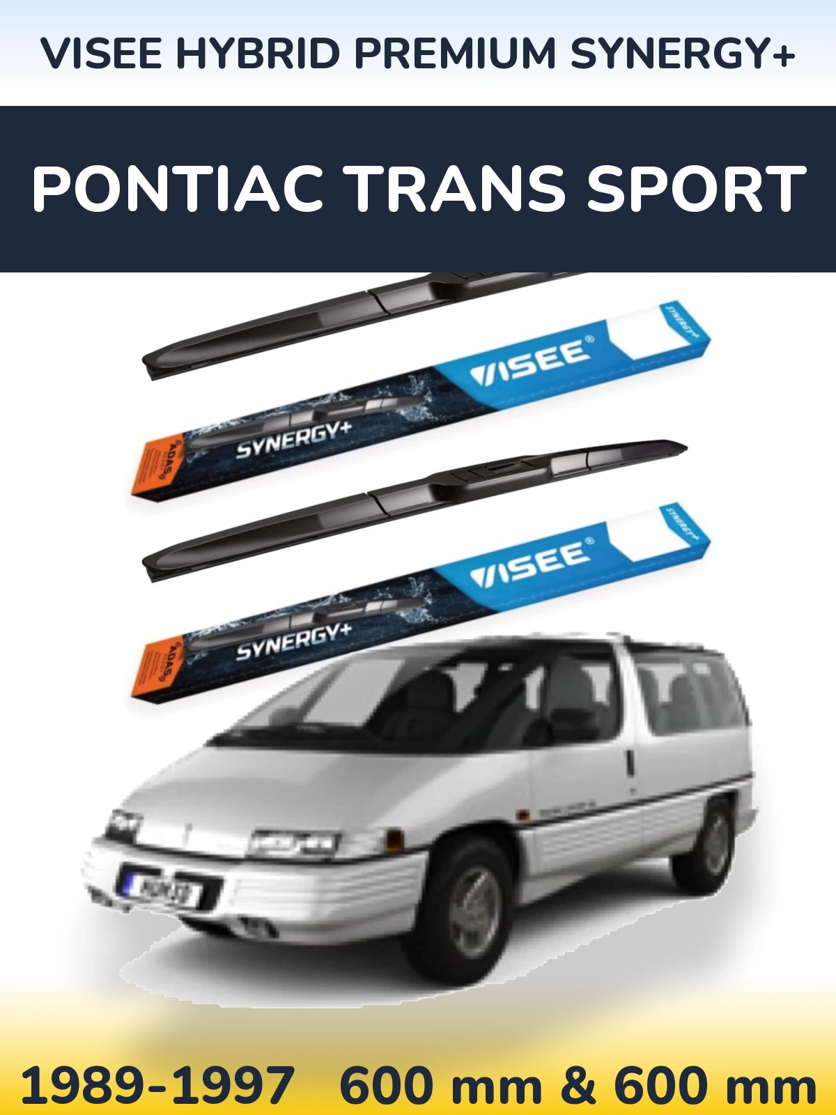 Sada předních stěračů VISEE HYBRID PREMIUM SYNERGY+ 600 a 600 mm pro Pontiac Trans Sport 1989-1997