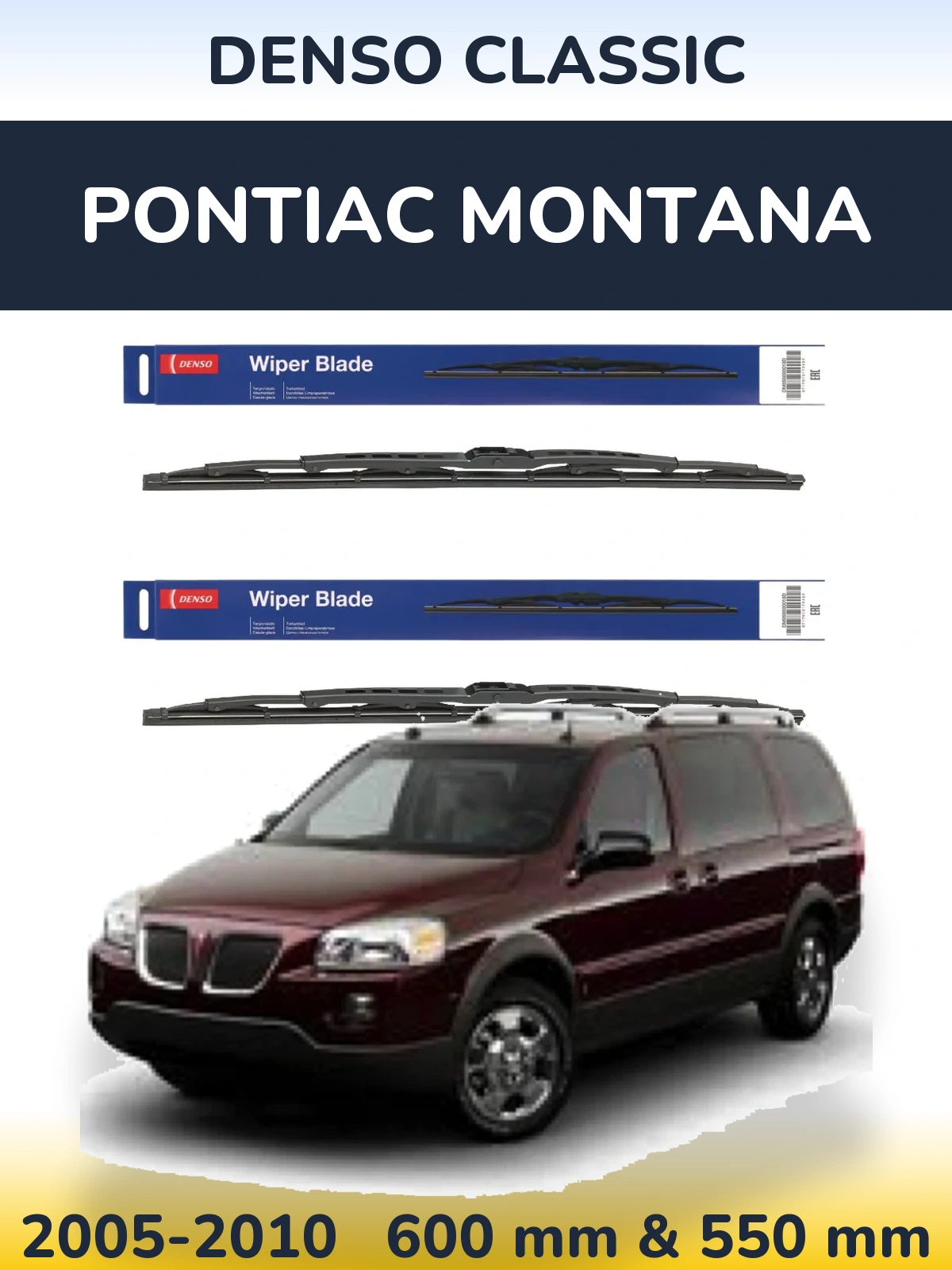 Sada předních stěračů Denso Classic 600 a 550 mm pro Pontiac Montana 2005-2010