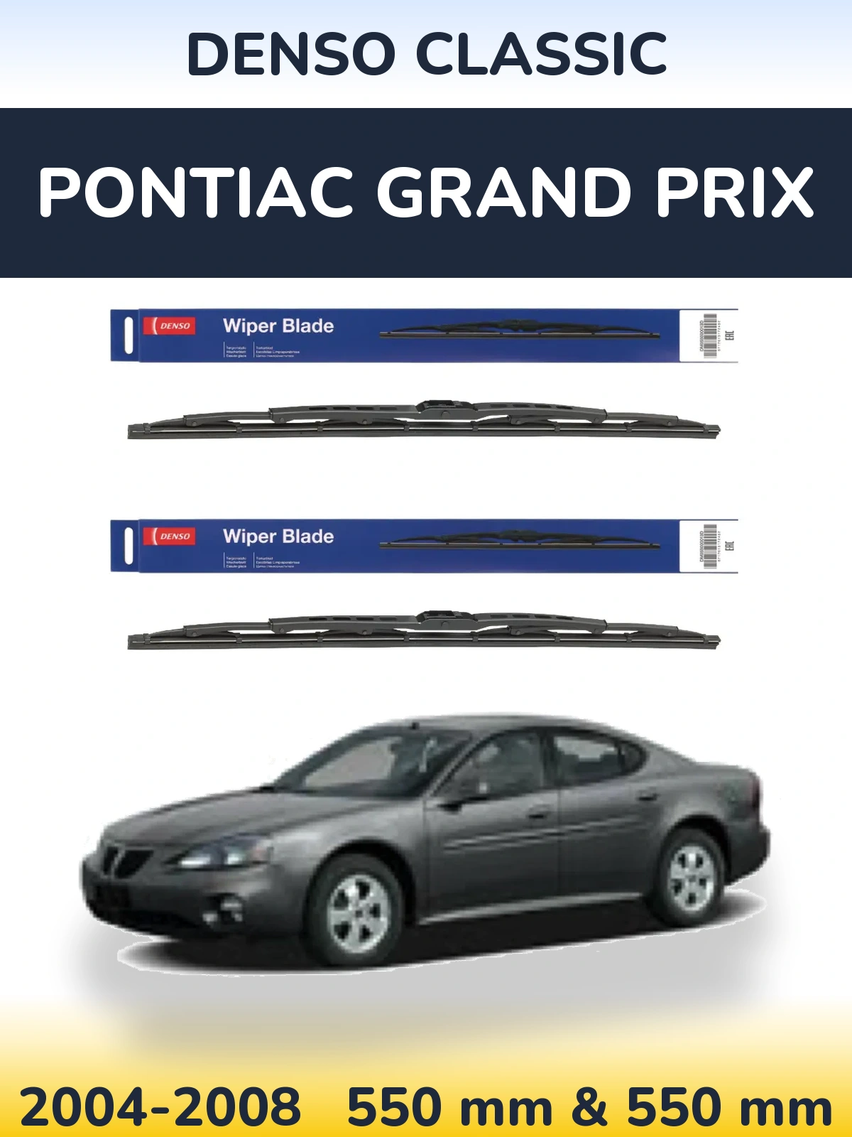 Sada předních stěračů Denso Classic 550 a 550 mm pro Pontiac Grand Prix 2004-2008