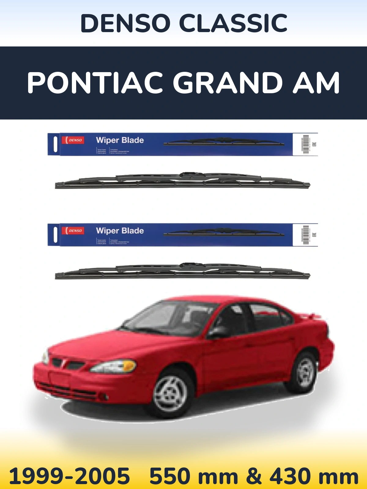 Sada předních stěračů Denso Classic 550 a 430 mm pro Pontiac Grand AM 1999-2005