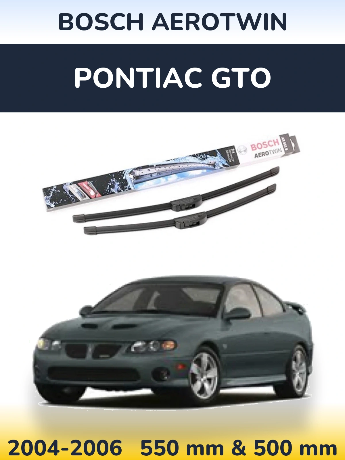 Комплект передніх щіток BOSCH AeroTwin 550 & 500 мм для Pontiac GTO 2004-2006