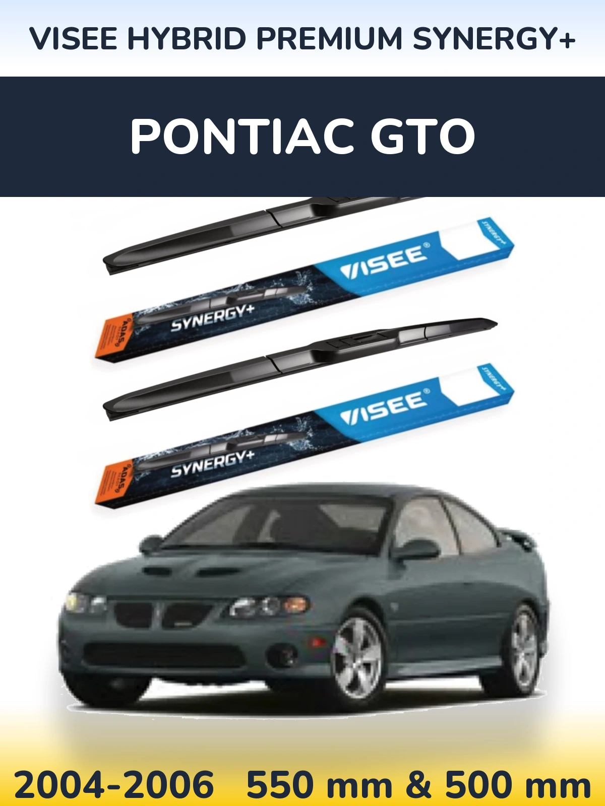 Комплект передніх щіток VISEE HYBRID PREMIUM SYNERGY+ 550 & 500 мм для Pontiac GTO 2004-2006