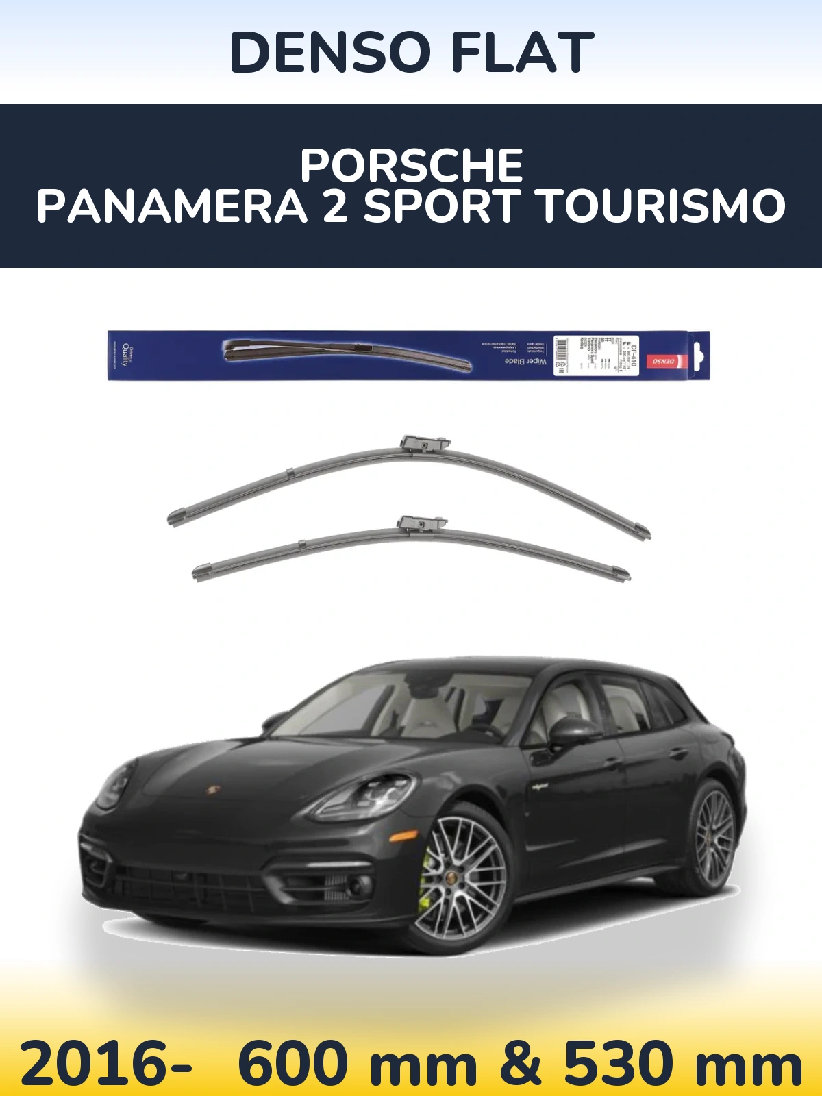 Sada předních stěračů Denso Flat 600 a 520 mm pro Porsche Panamera 2 Sport Tourismo 2016-2026