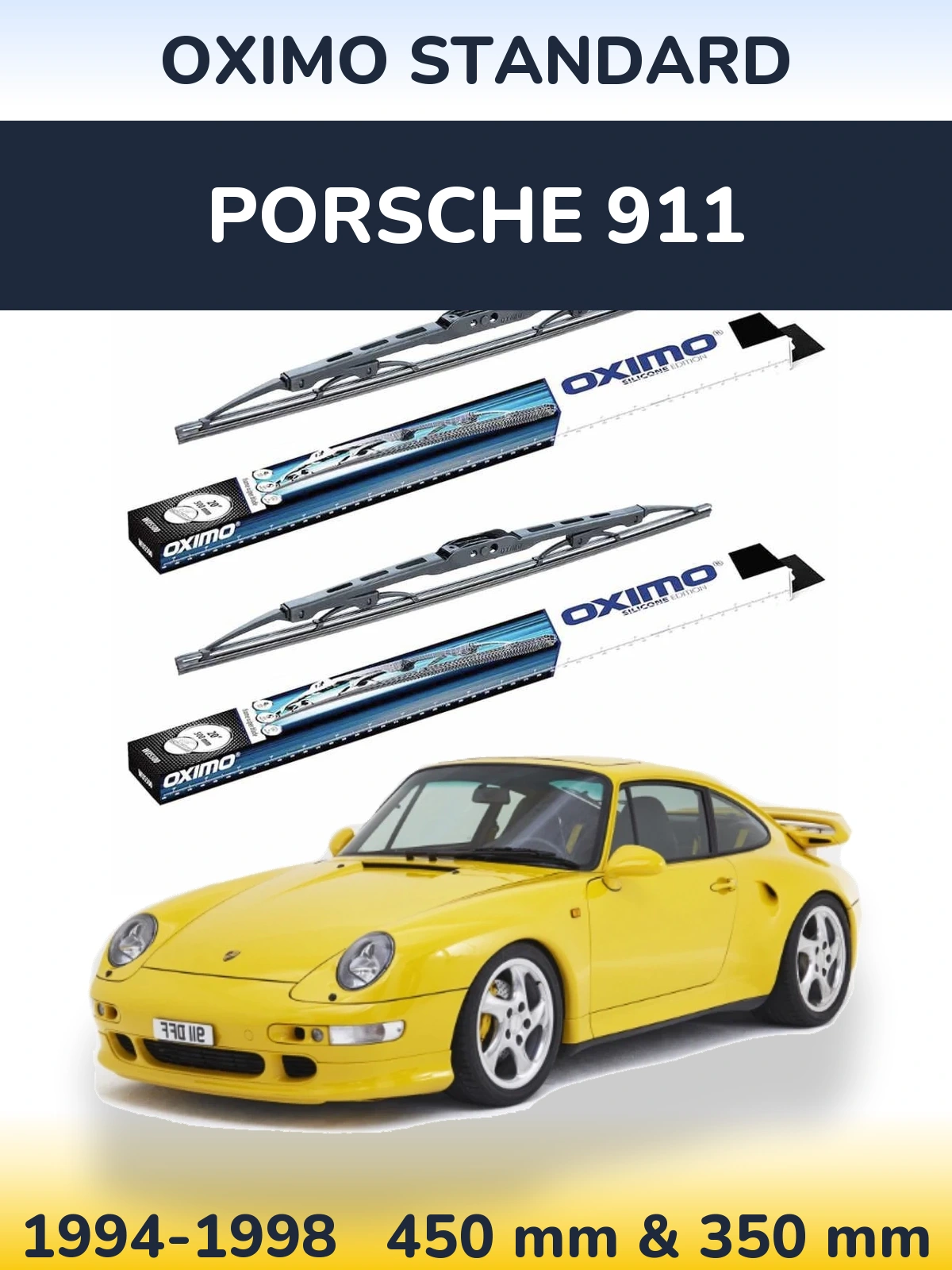 Sada předních stěračů Oximo Standard 450 a 350 mm pro Porsche 911 1994-1998