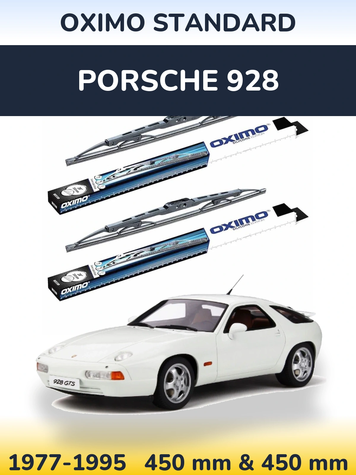 Sada předních stěračů Oximo Standard 450 a 450 mm pro Porsche 928 1977-1995