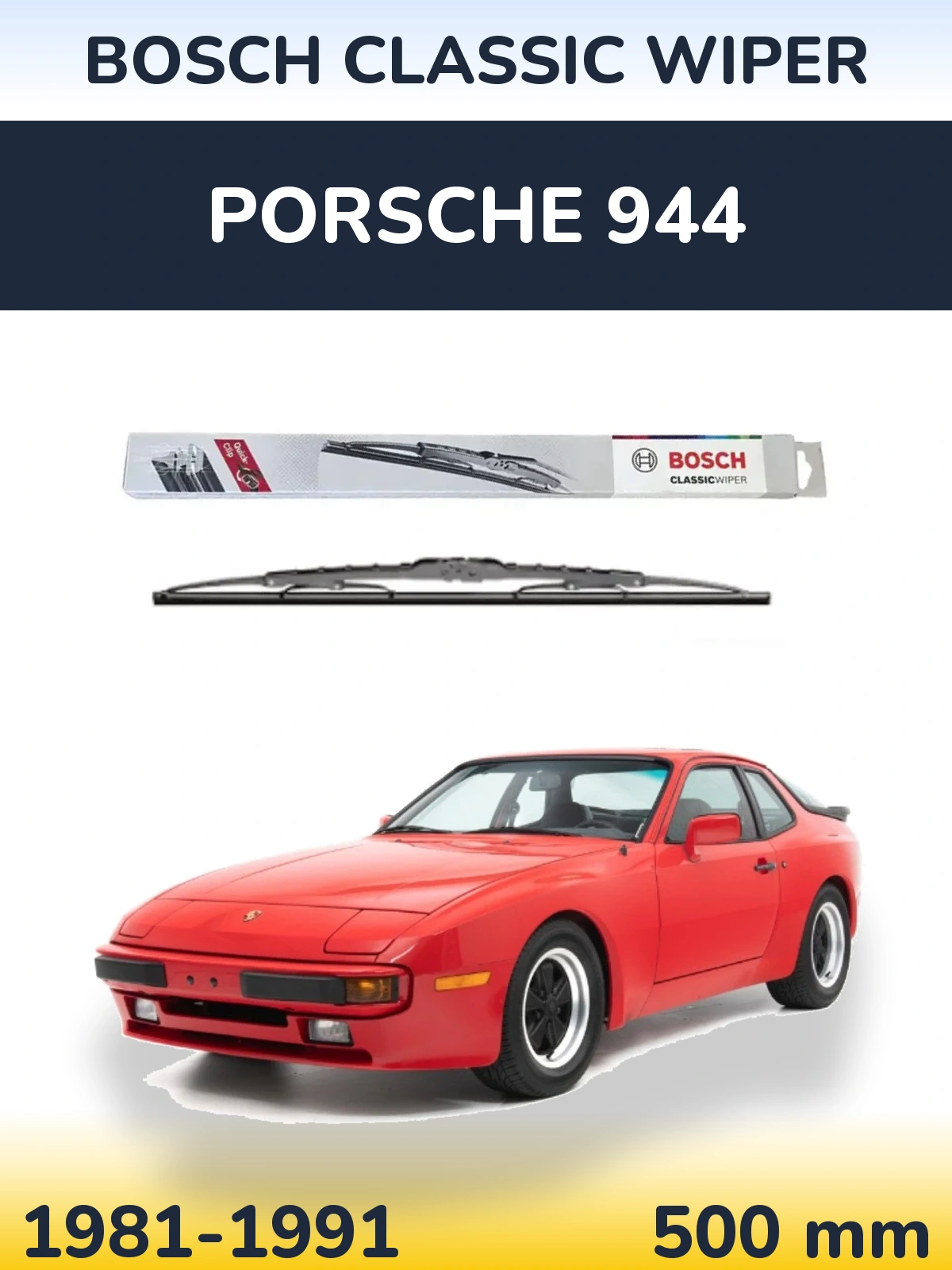 Zadní stěrač BOSCH Classic Wiper 500 mm pro Porsche 944 1981-1991