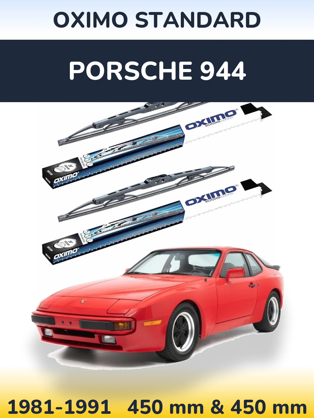 Sada předních stěračů Oximo Standard 450 a 450 mm pro Porsche 944 1981-1991