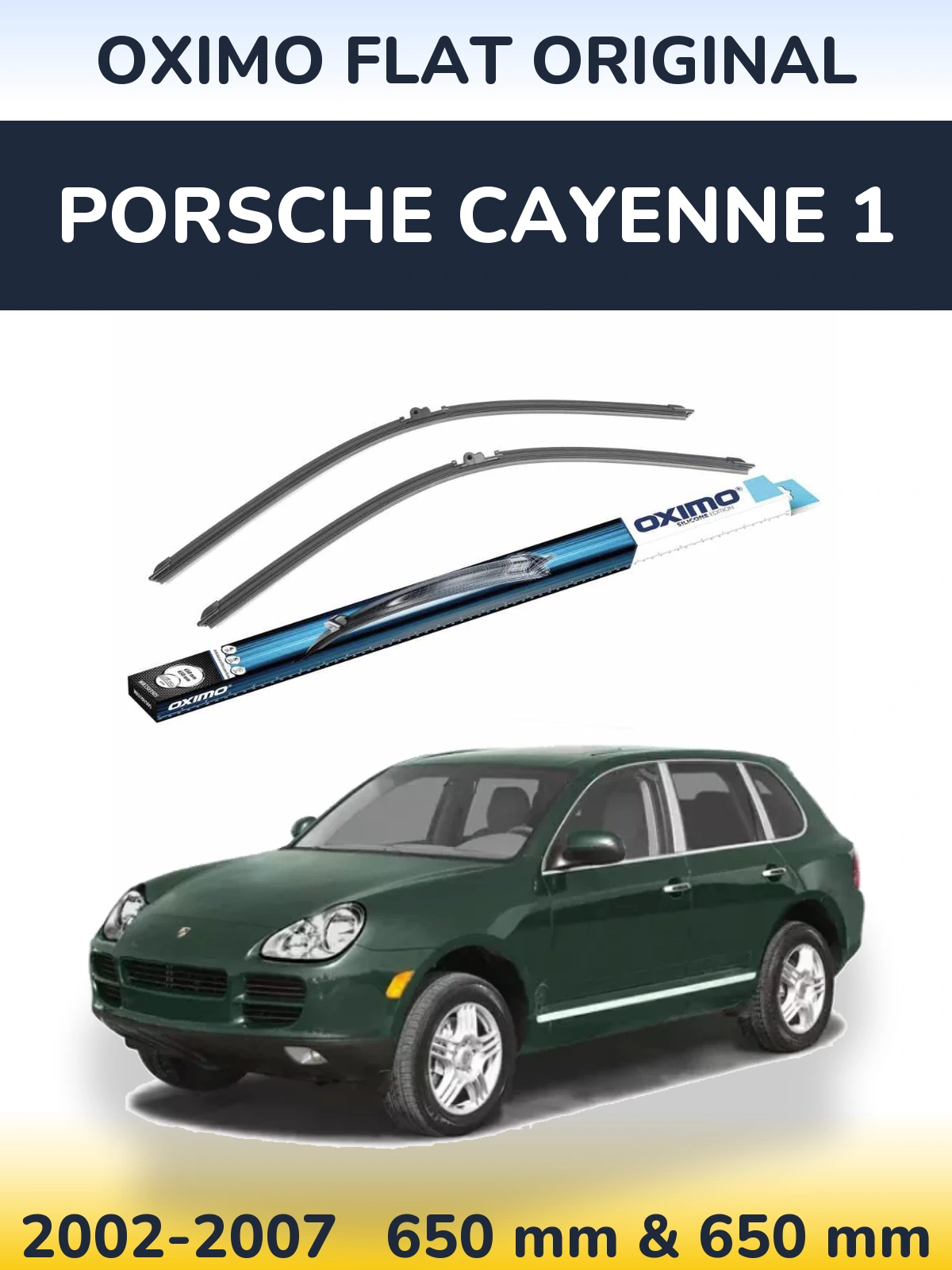 Sada předních stěračů Oximo Flat Original 650 a 650 mm pro Porsche Cayenne 1 2002-2007