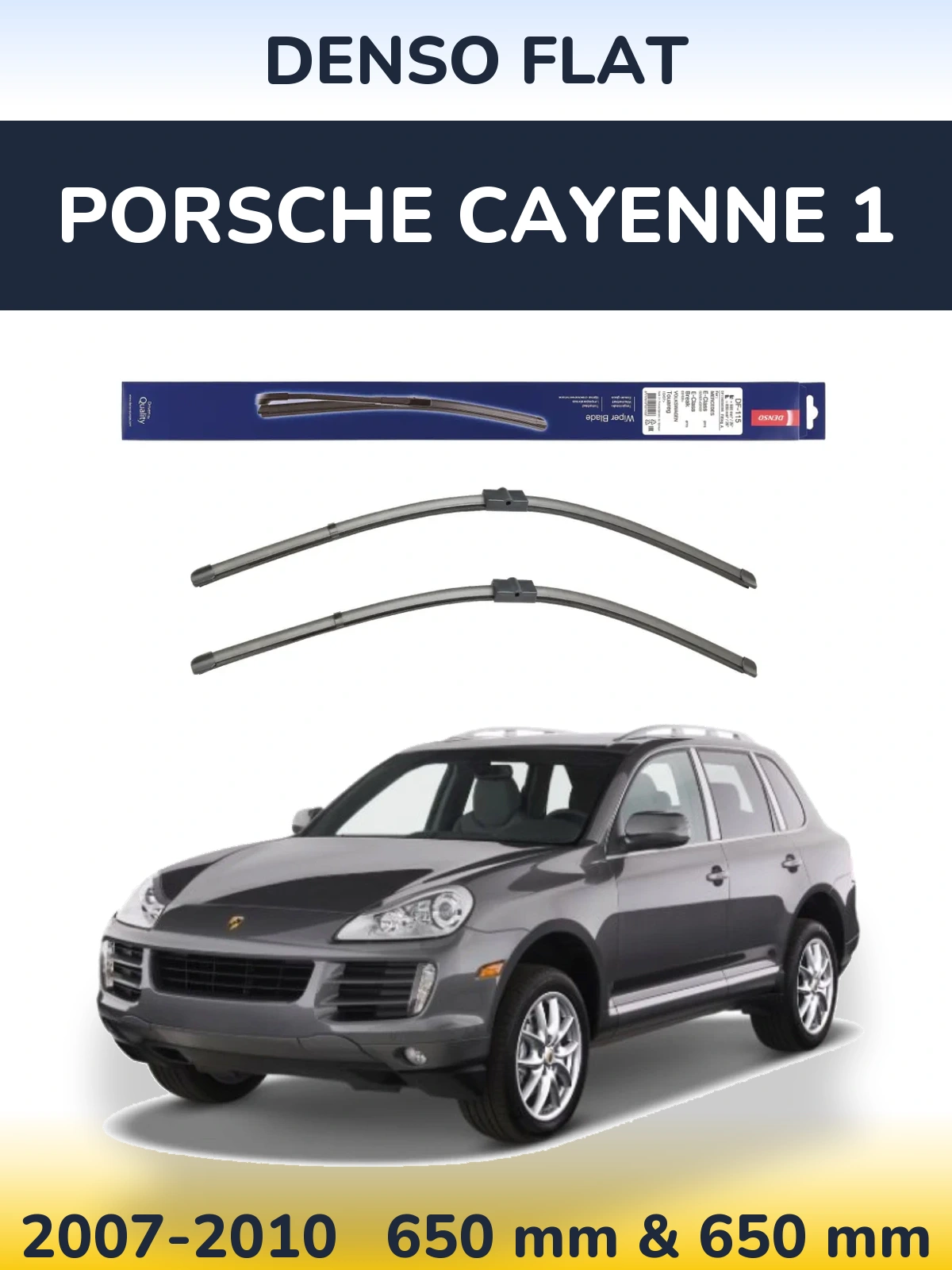 Sada předních stěračů Denso Flat 650 a 650 mm pro Porsche Cayenne 1 2007-2010
