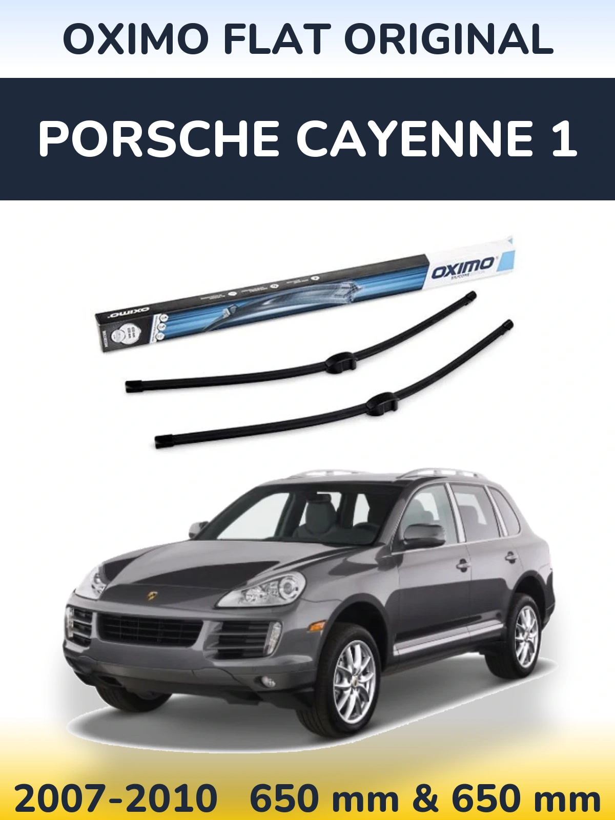 Sada předních stěračů Oximo Flat Original 650 a 650 mm pro Porsche Cayenne 1 2007-2010