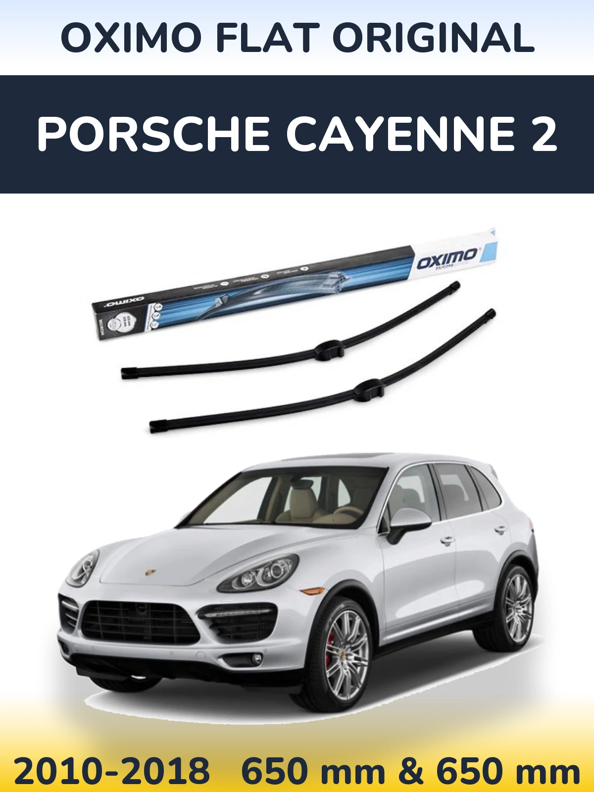 Sada předních stěračů Oximo Flat Original 650 a 650 mm pro Porsche Cayenne 2 2010-2018