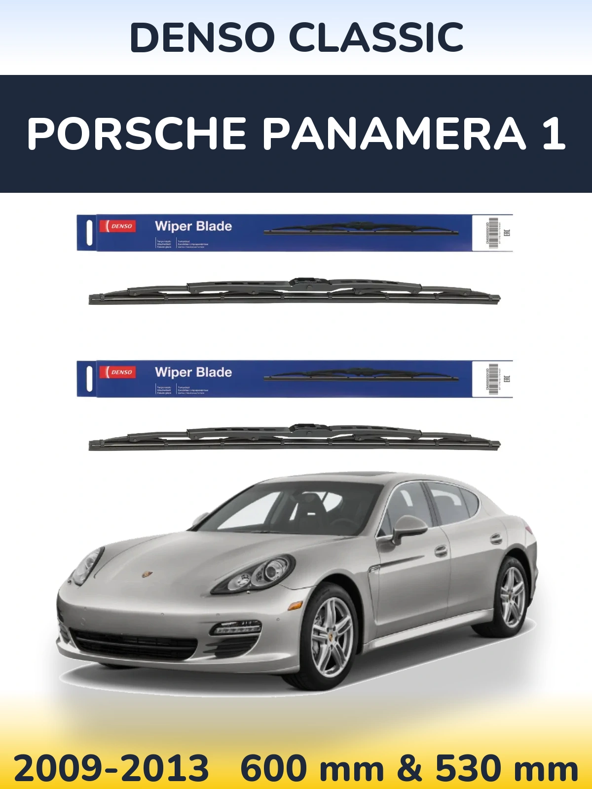 Sada předních stěračů Denso Classic 600 a 530 mm pro Porsche Panamera 1 2009-2013
