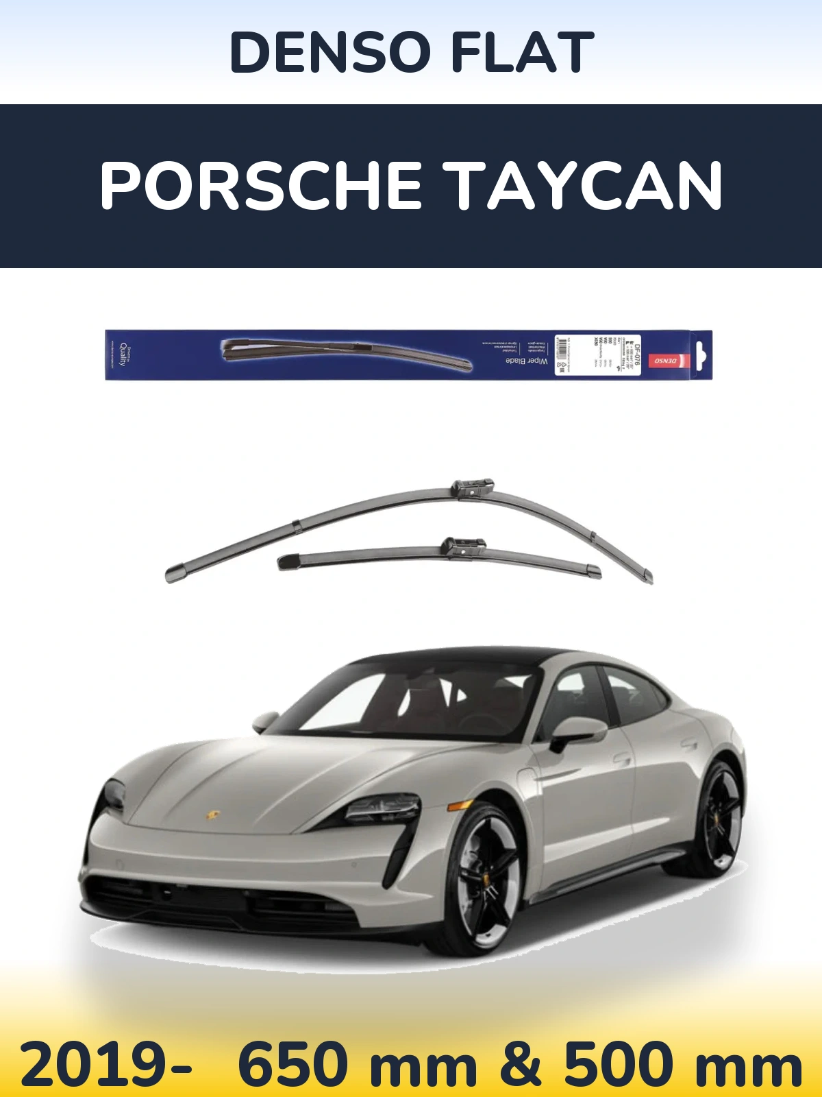 Sada předních stěračů Denso Flat 630 a 500 mm pro Porsche Taycan 2019-2026