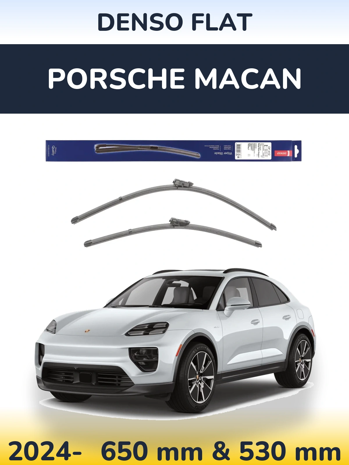 Комплект передніх щіток Denso Flat 650 & 530 мм для Porsche Macan 2024-2026