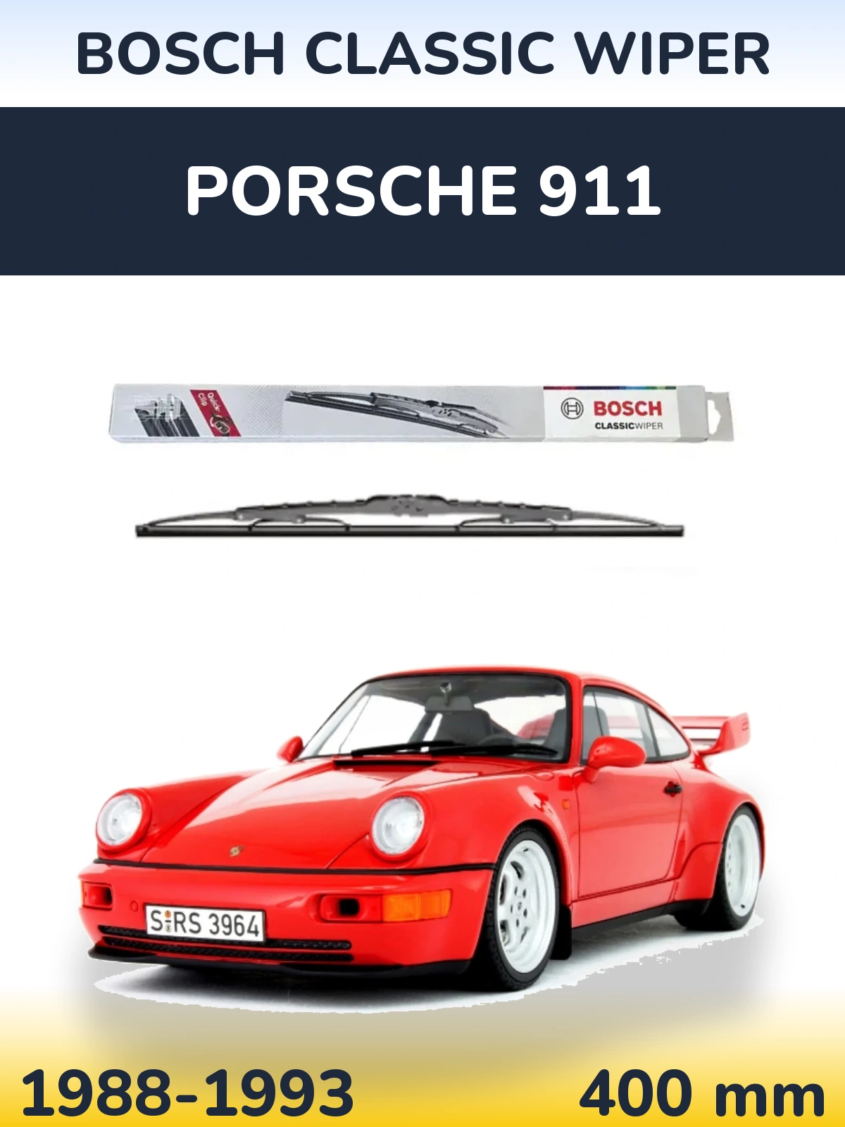 Zadní stěrač BOSCH Classic Wiper 400 mm pro Porsche 911 1988-1993