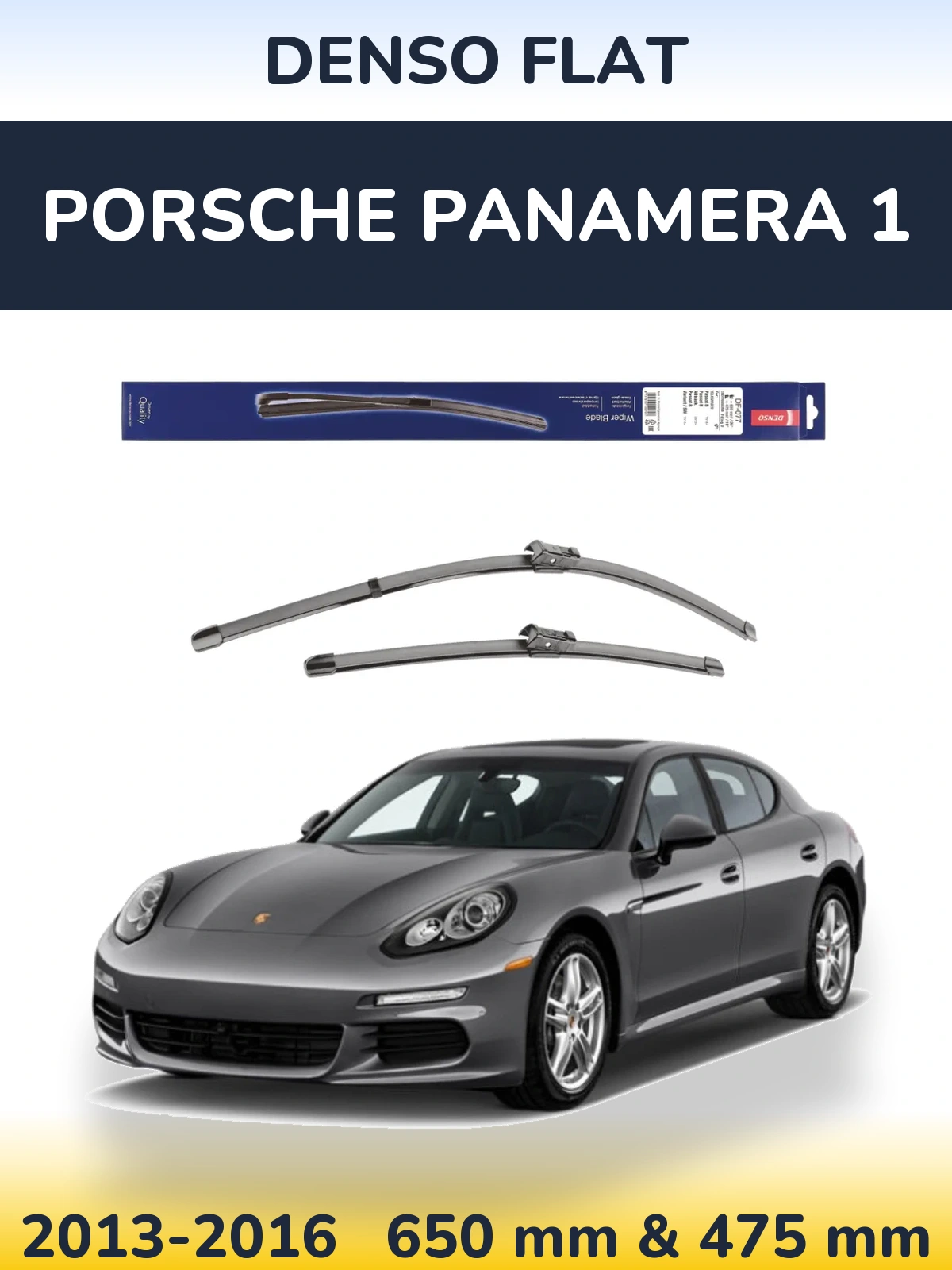 Sada předních stěračů Denso Flat 650 a 475 mm pro Porsche Panamera 1 2013-2016