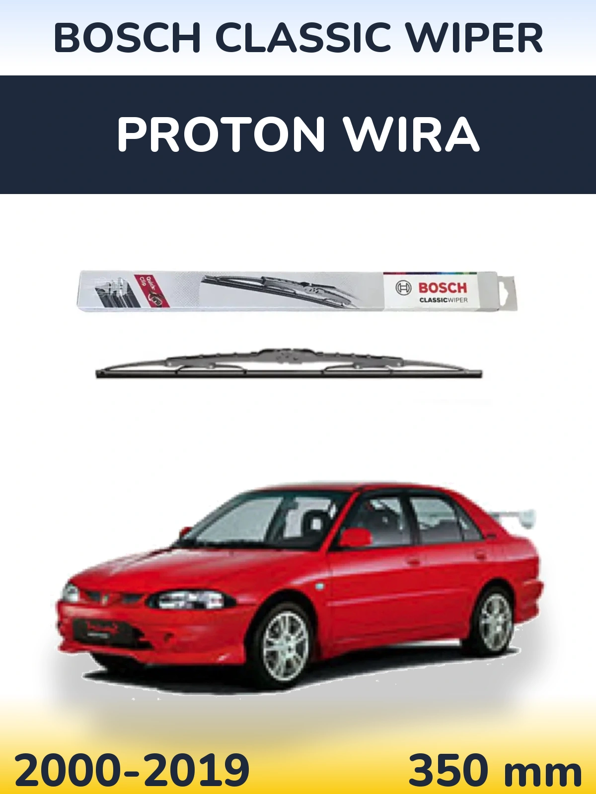 Zadní stěrač BOSCH Classic Wiper 340 mm pro Proton Wira 2000-2019