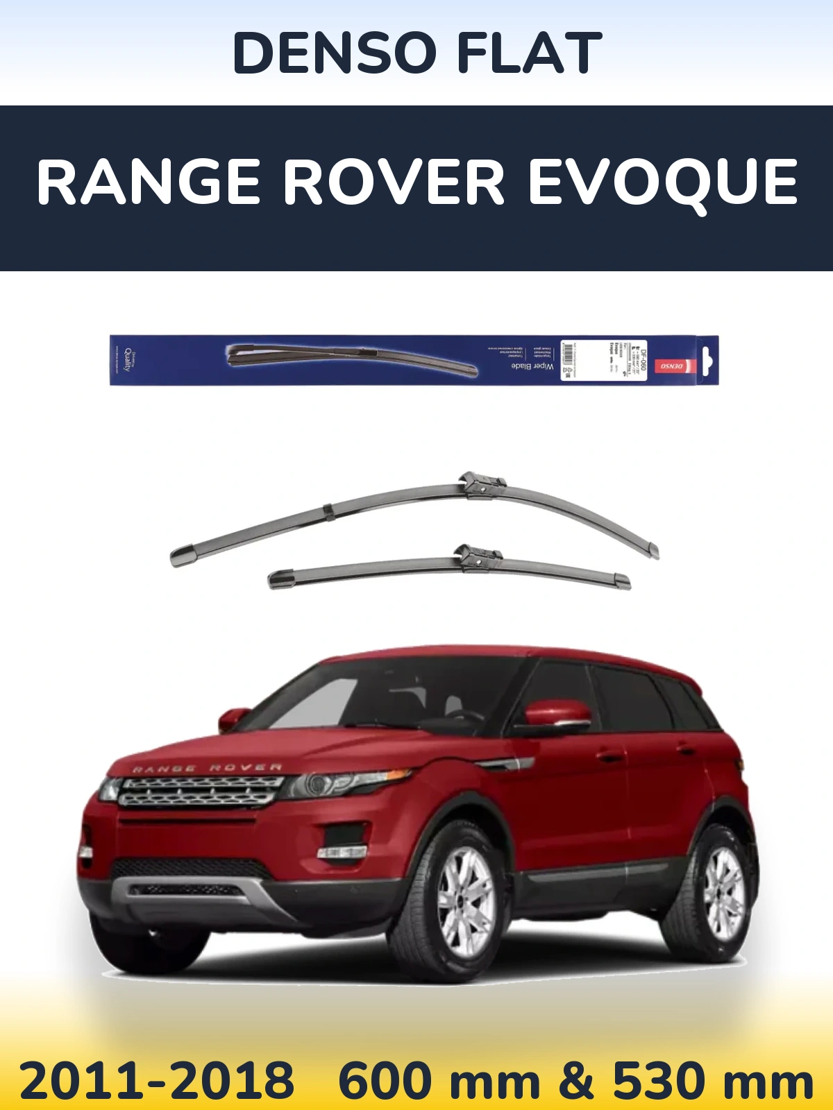 Sada předních stěračů Denso Flat 580 a 530 mm pro Range Rover Evoque 2011-2018