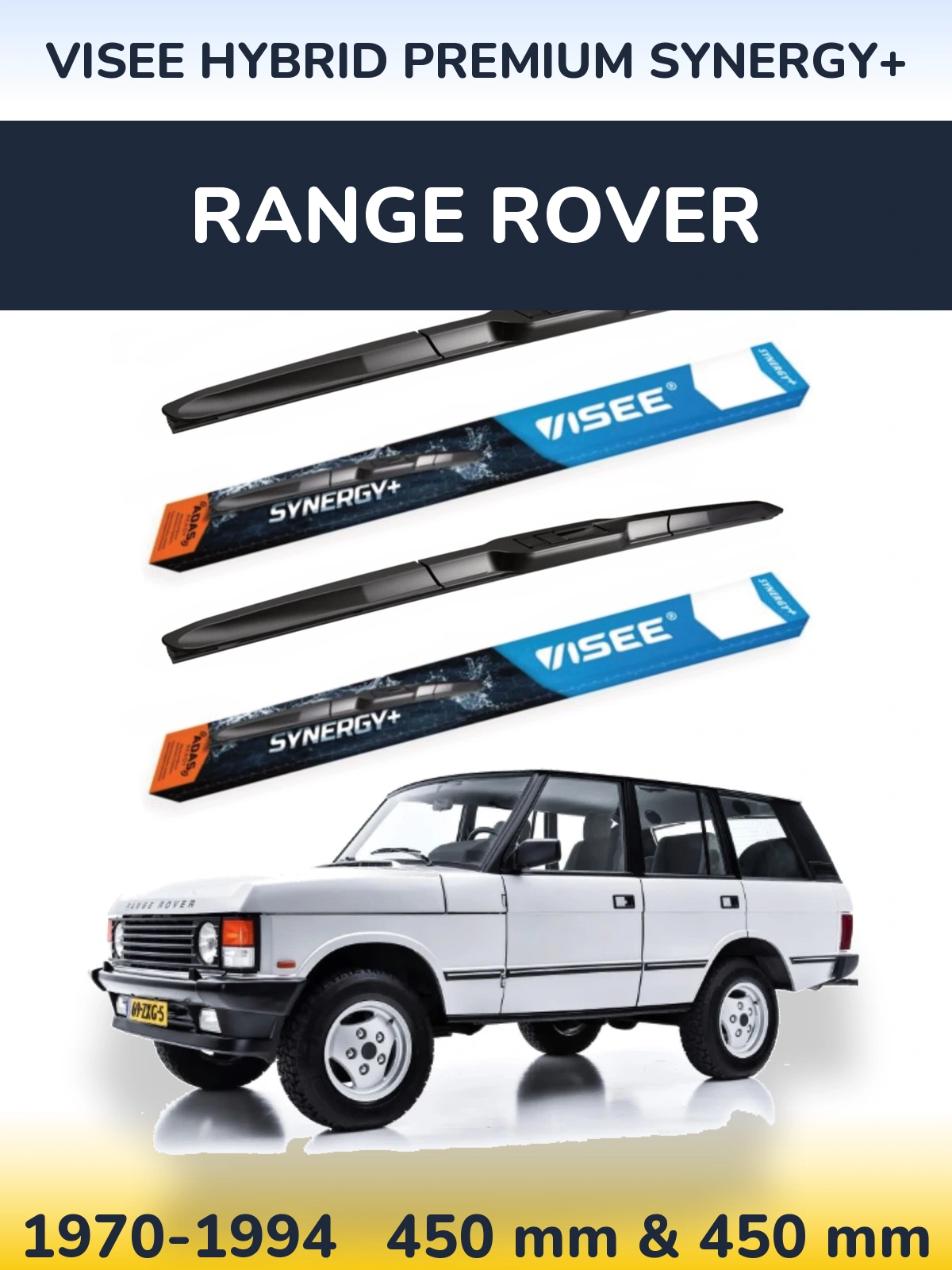 Sada předních stěračů VISEE HYBRID PREMIUM SYNERGY+ 450 a 450 mm pro Range Rover  1970-1994