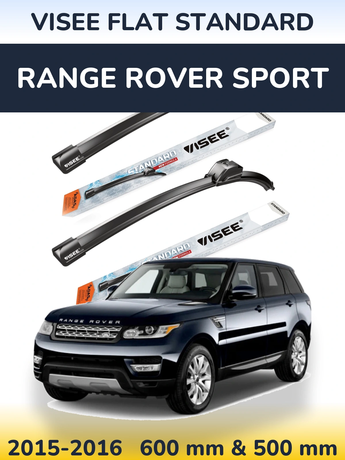 Sada předních stěračů VISEE FLAT STANDARD 600 a 500 mm pro Range Rover Sport 2015-2016