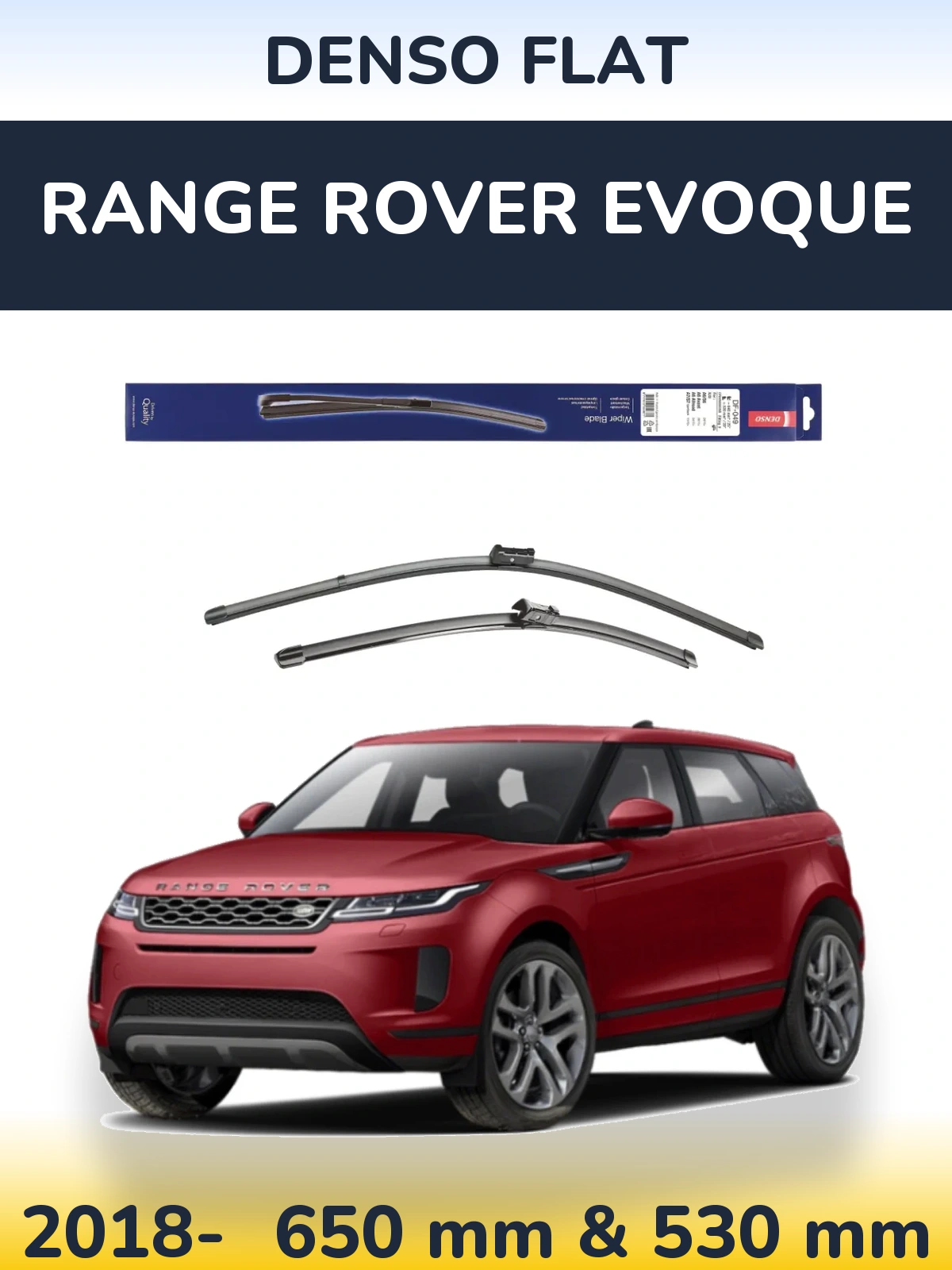 Sada předních stěračů Denso Flat 640 a 520 mm pro Range Rover Evoque 2018-2026