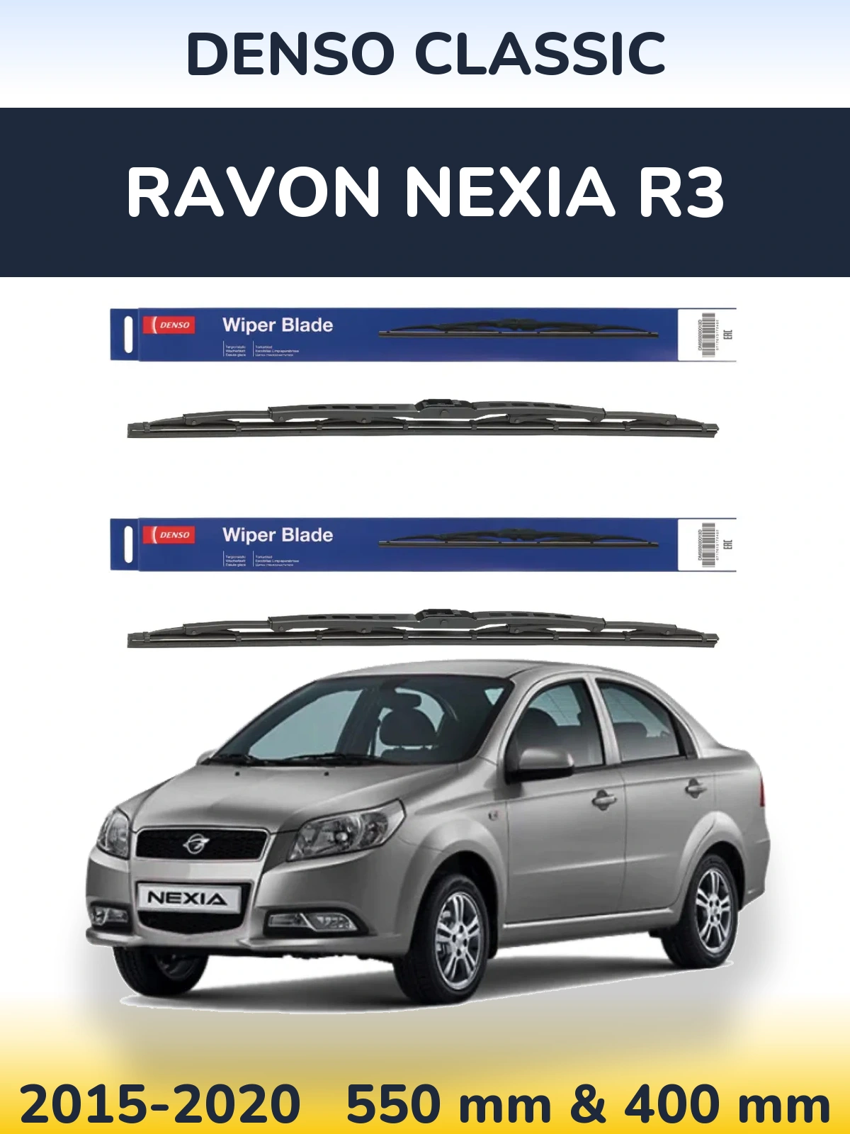 Sada předních stěračů Denso Classic 550 a 400 mm pro Ravon Nexia R3 2015-2020