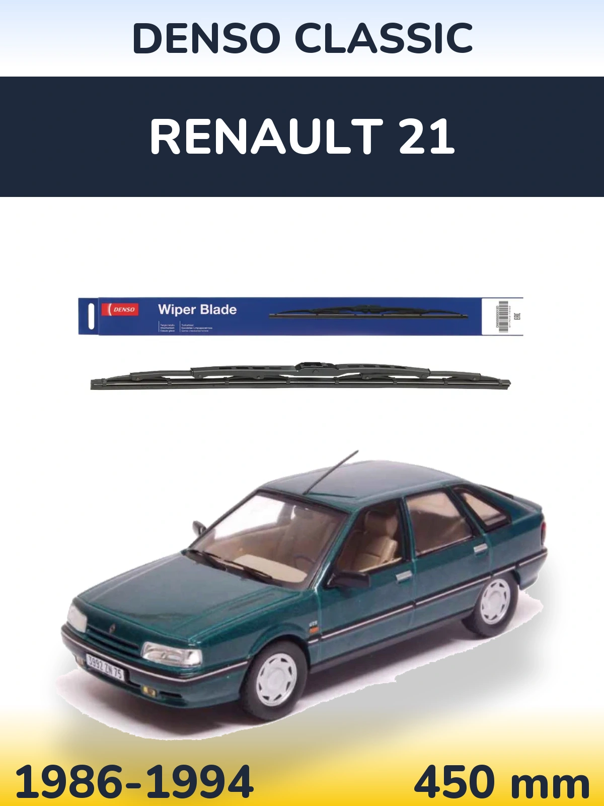 Zadní stěrač Denso Classic 450 mm pro Renault 21 1986-1994
