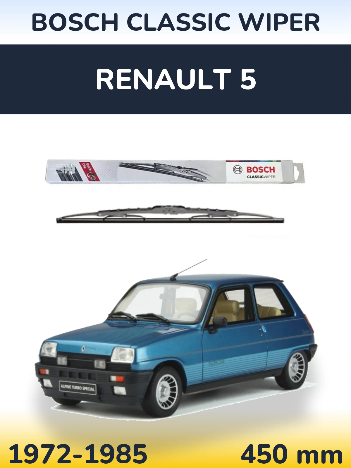 Zadní stěrač BOSCH Classic Wiper 450 mm pro Renault 5 1972-1985