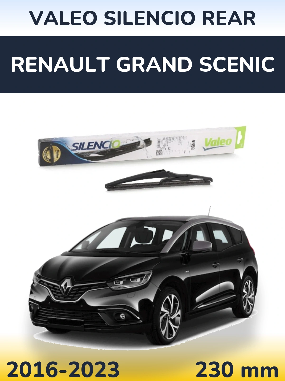 Задня щітка Valeo Silencio Rear 240 мм для Renault Grand Scenic 2016-2023