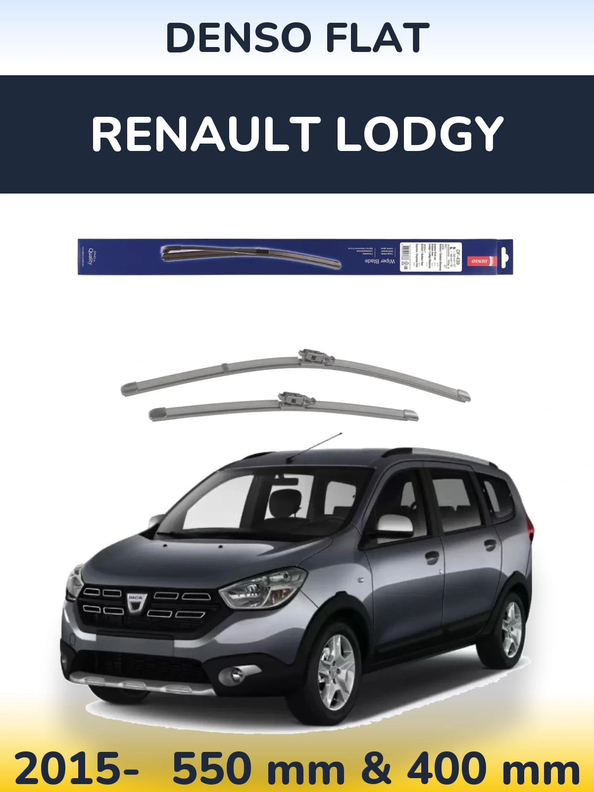 Sada předních stěračů Denso Flat 550 a 400 mm pro Renault Lodgy 2015-2026