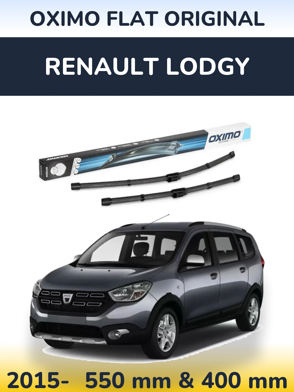 Sada předních stěračů Oximo Flat Original 550 a 400 mm pro Renault Lodgy 2015-2026