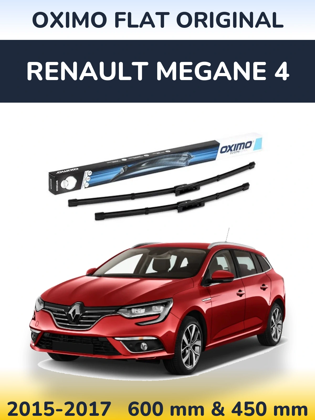 Sada předních stěračů Oximo Flat Original 600 a 450 mm pro Renault Megane 4 2015-2017