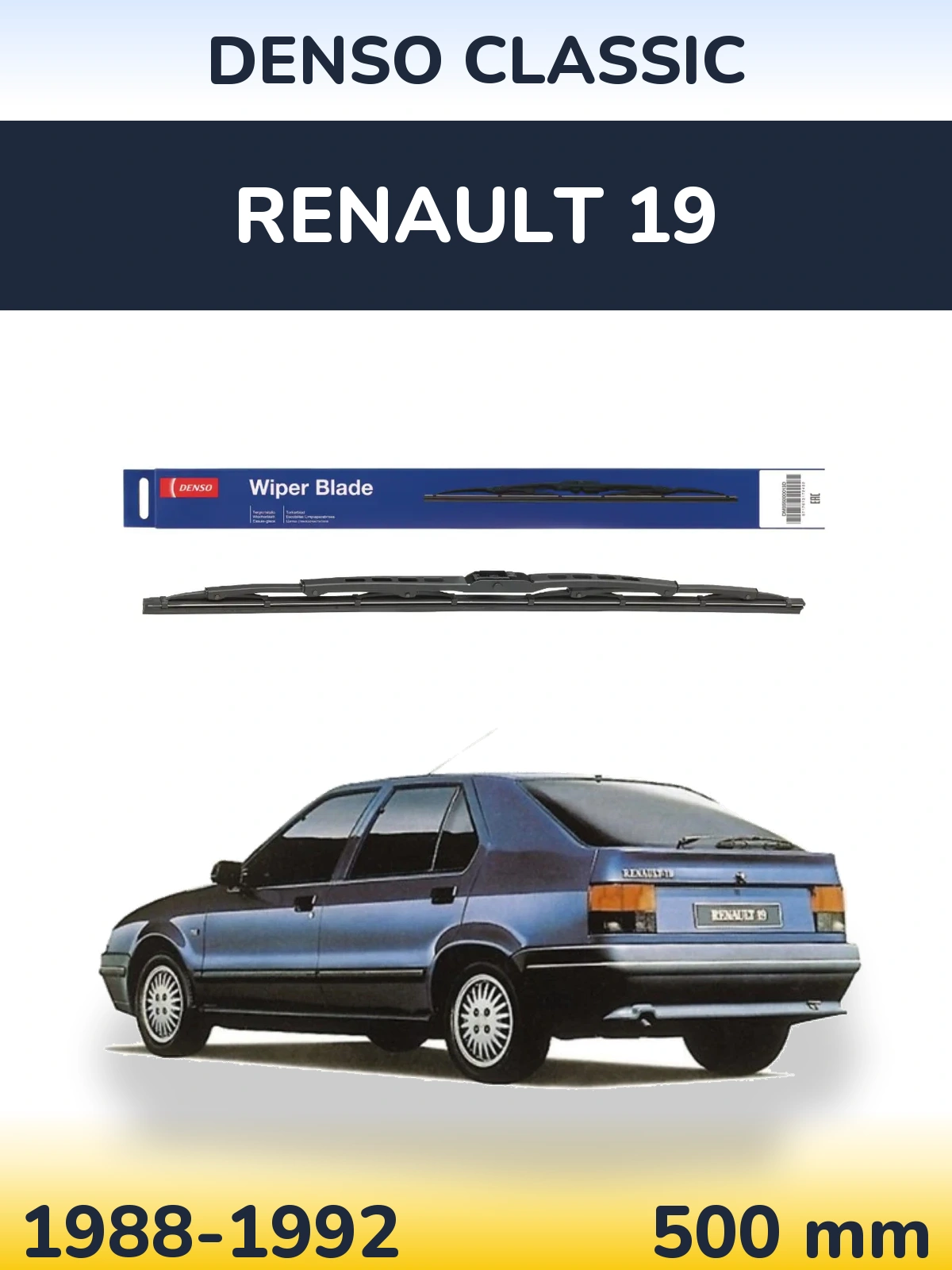 Zadní stěrač Denso Classic 500 mm pro Renault 19 1988-1992